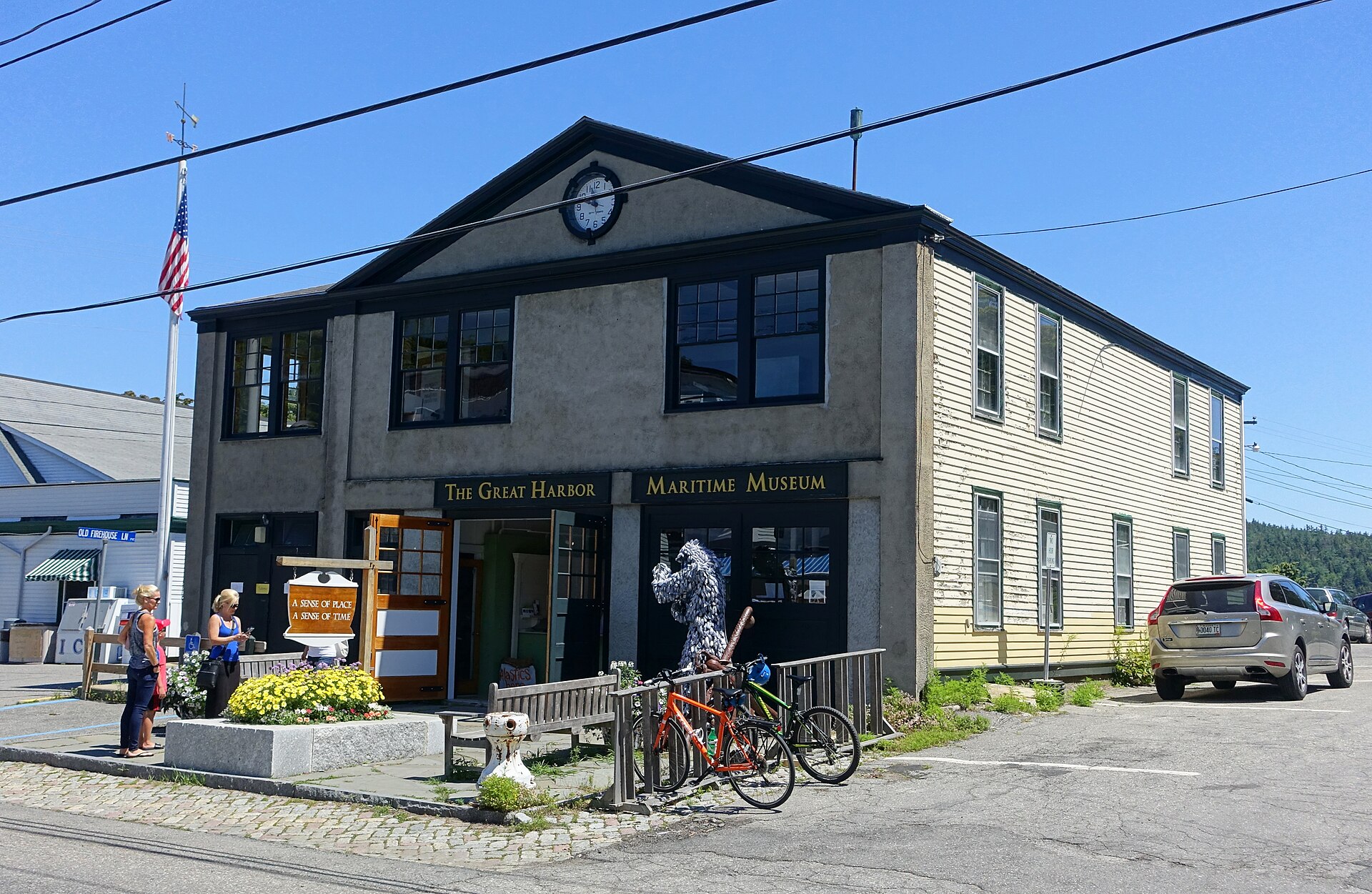 The Great Harbor Maritime Museum building in Northeast Harbor, Maine.
