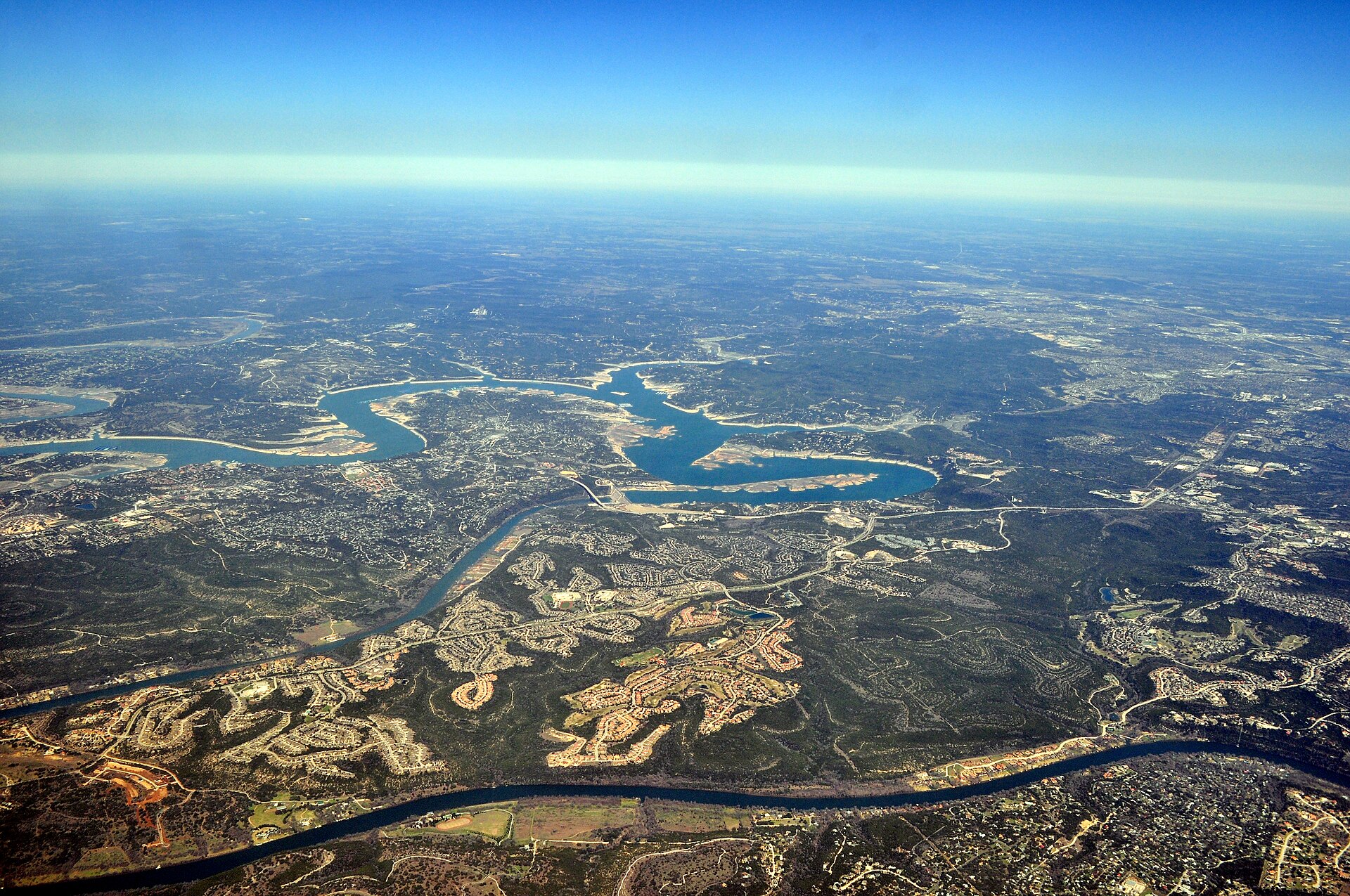 Aerial view of Lake Travis