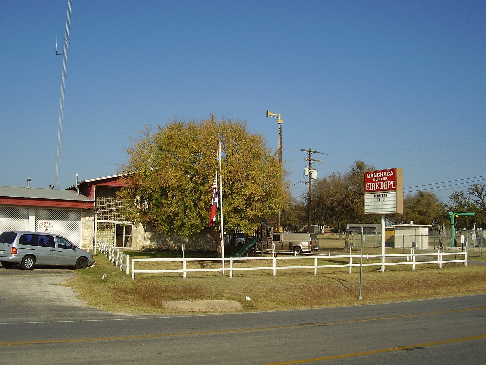 The Manchaca Volunteer Fire Department building.