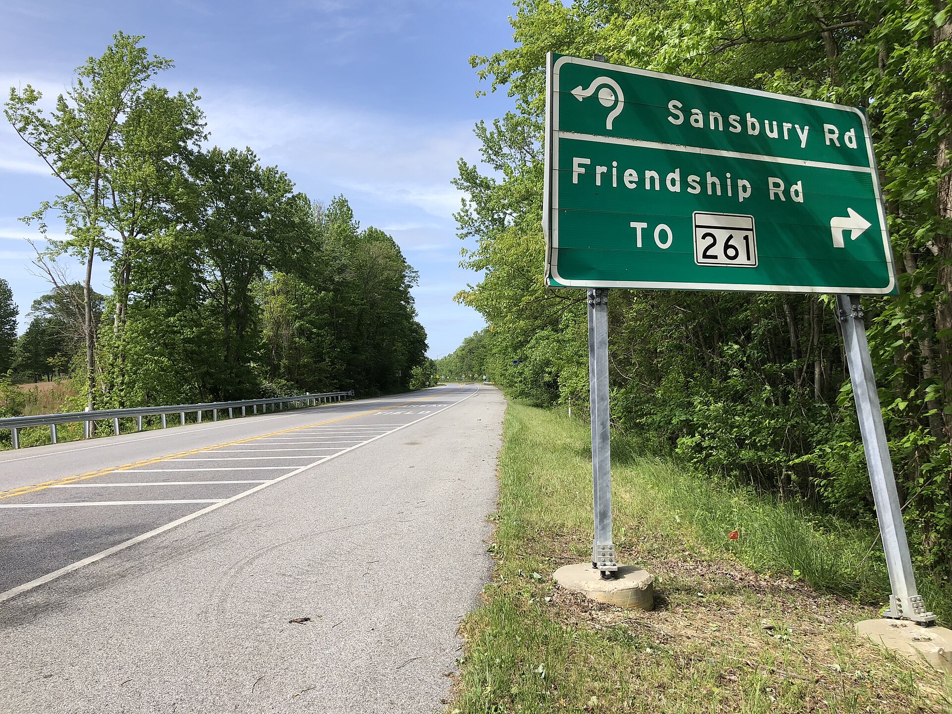 Maryland Route 2 at Friendship Road in Friendship, Maryland