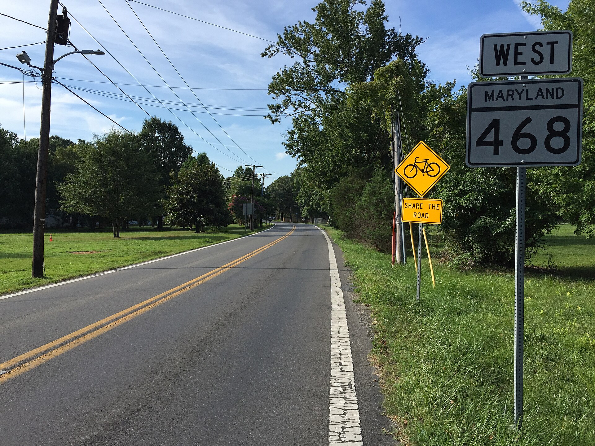 Shady Side Road (Maryland Route 468) in Shady Side, Maryland
