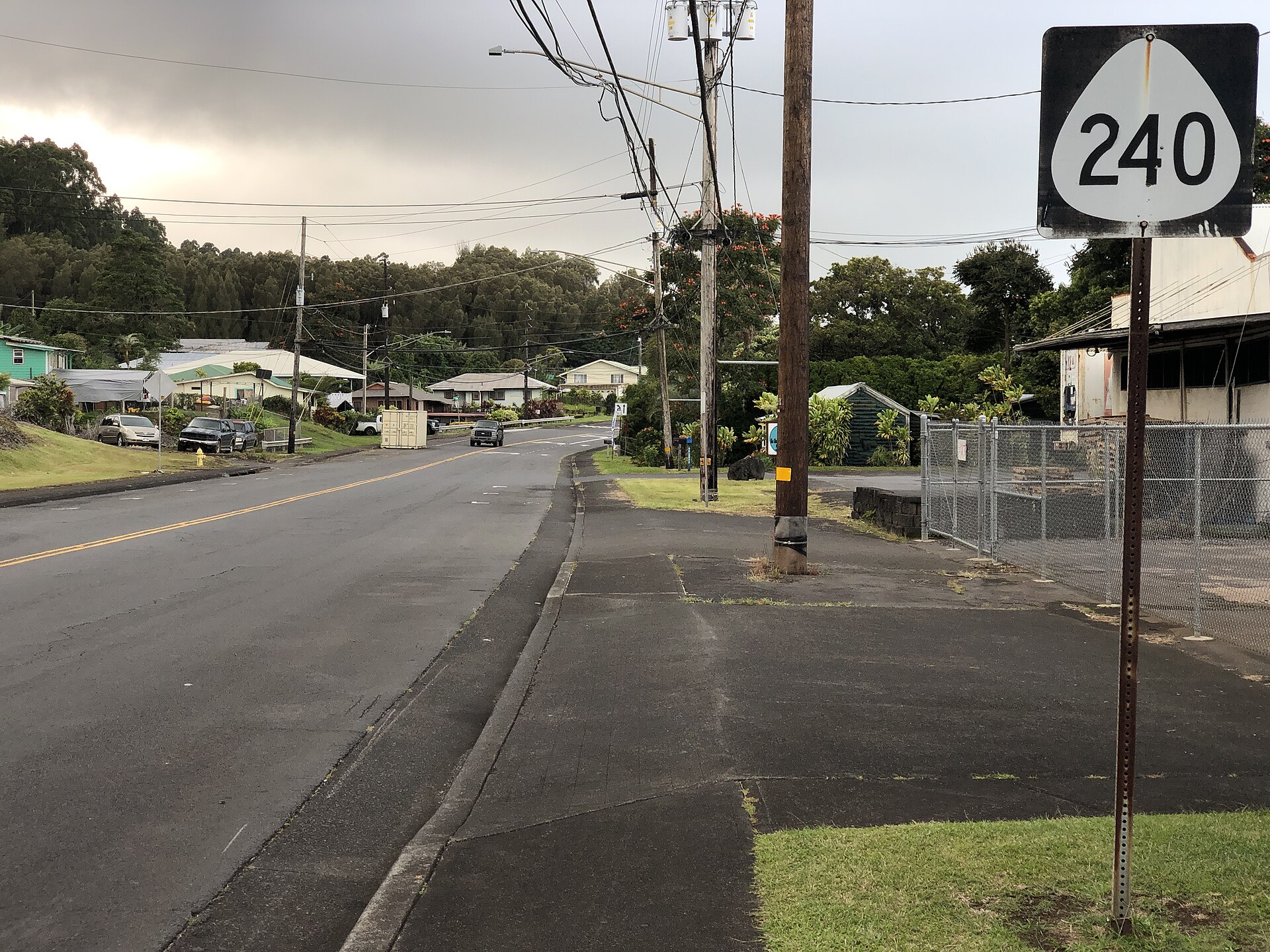 Mamane Street (Hawaii Route 240) in downtown Honokaa, Hawaii
