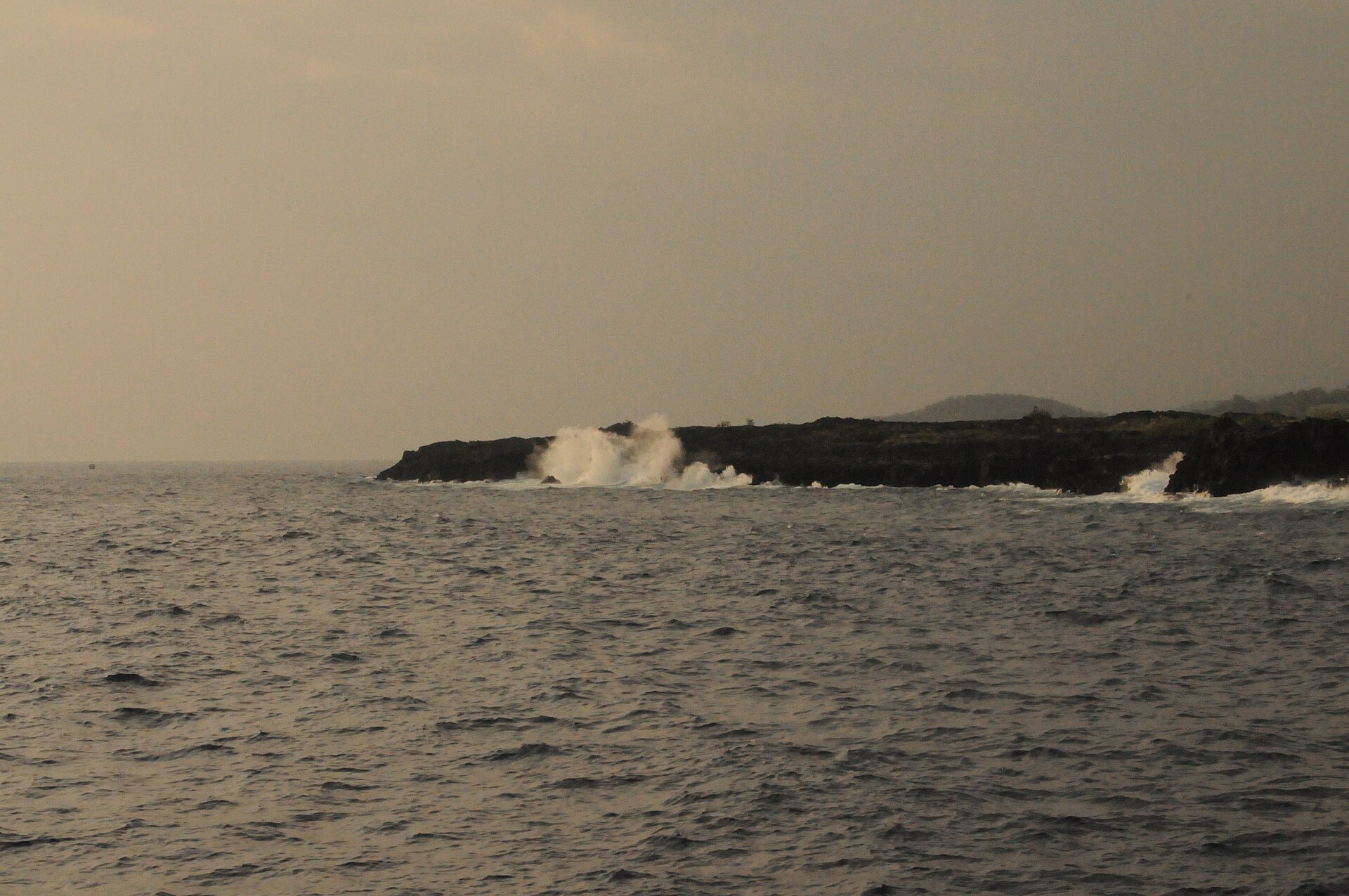 Ocean waves along the Kona Coast near Kealakekua Bay Hawaii.