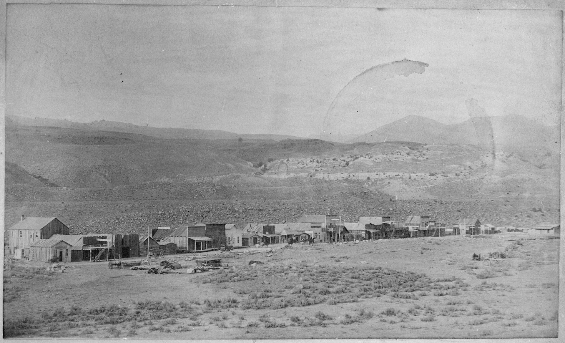 A historic 1887 view of Gardiner, Montana.