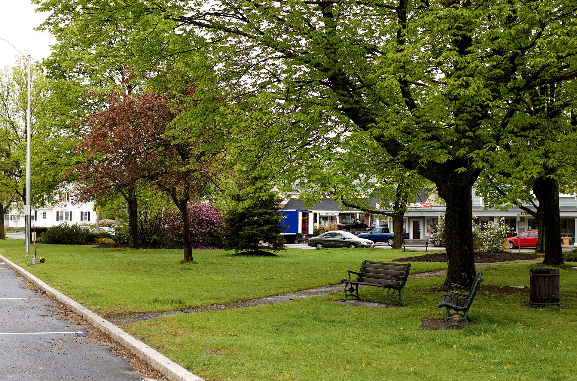 The town green at Littleton Common Massachusetts.