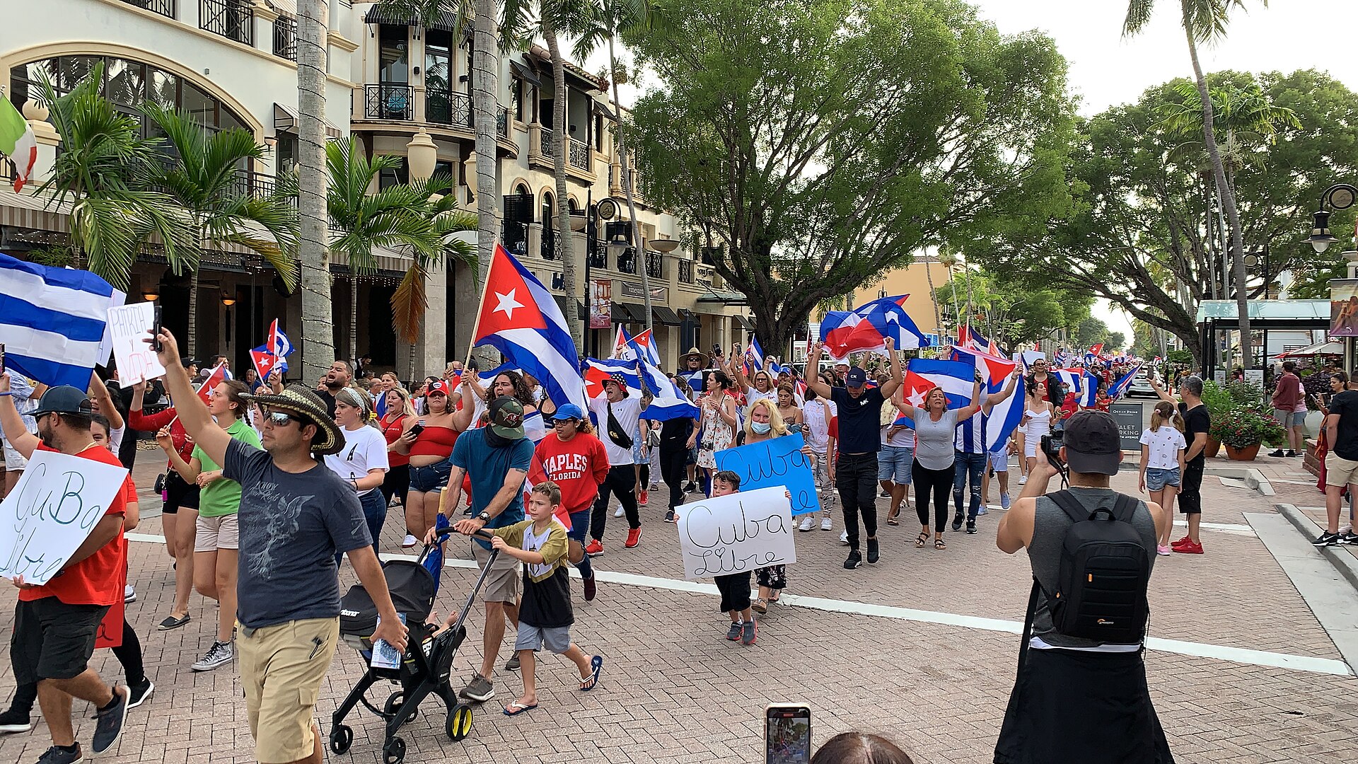 Anti-Cuban Government protest in Naples, FL.
