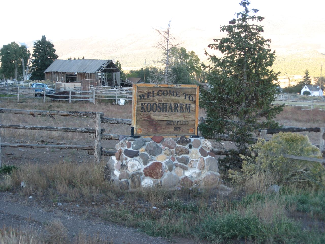 The welcome sign in Koosharem, Utah.