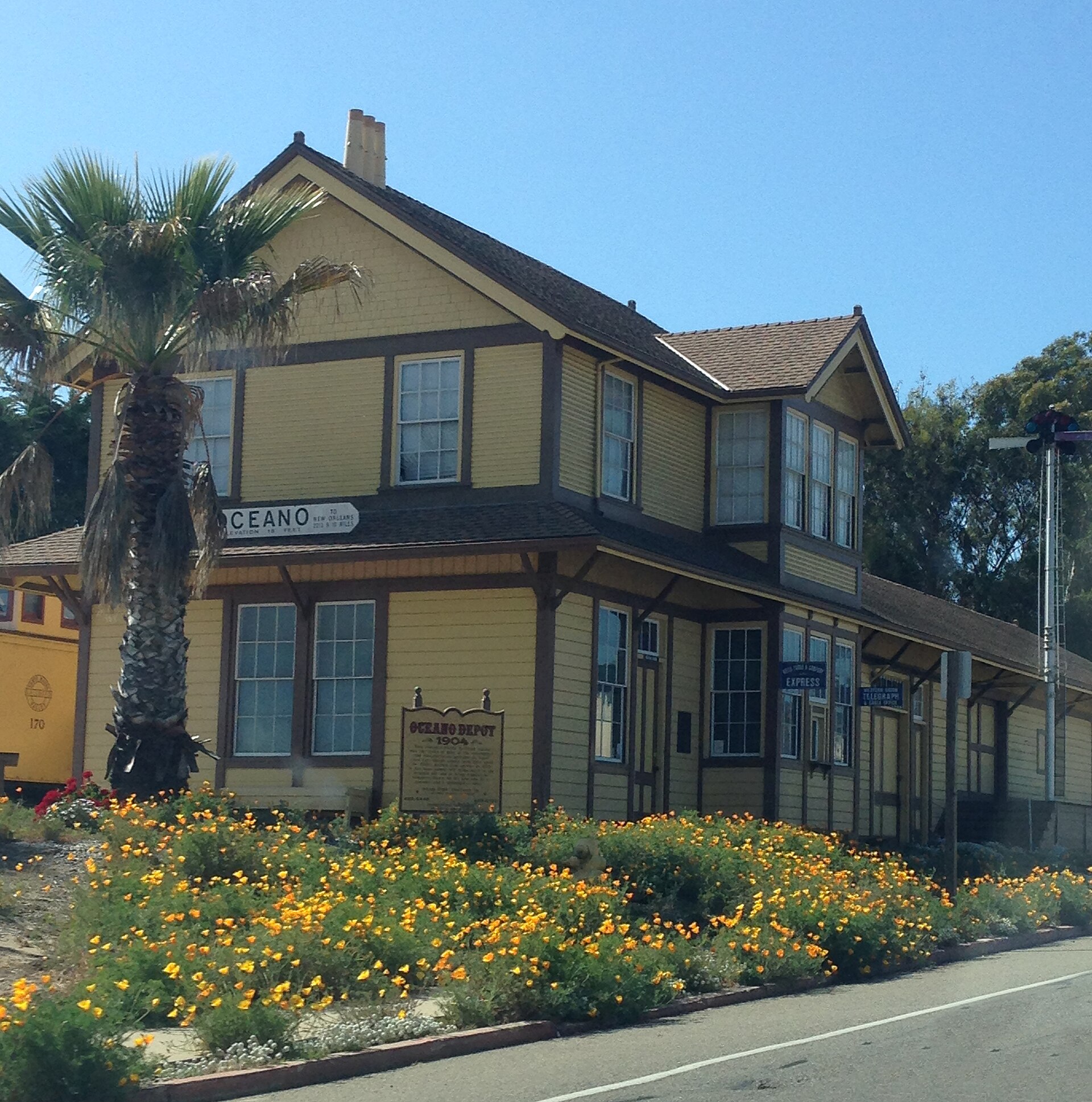 The historic Oceano Train Depot in Oceano, California