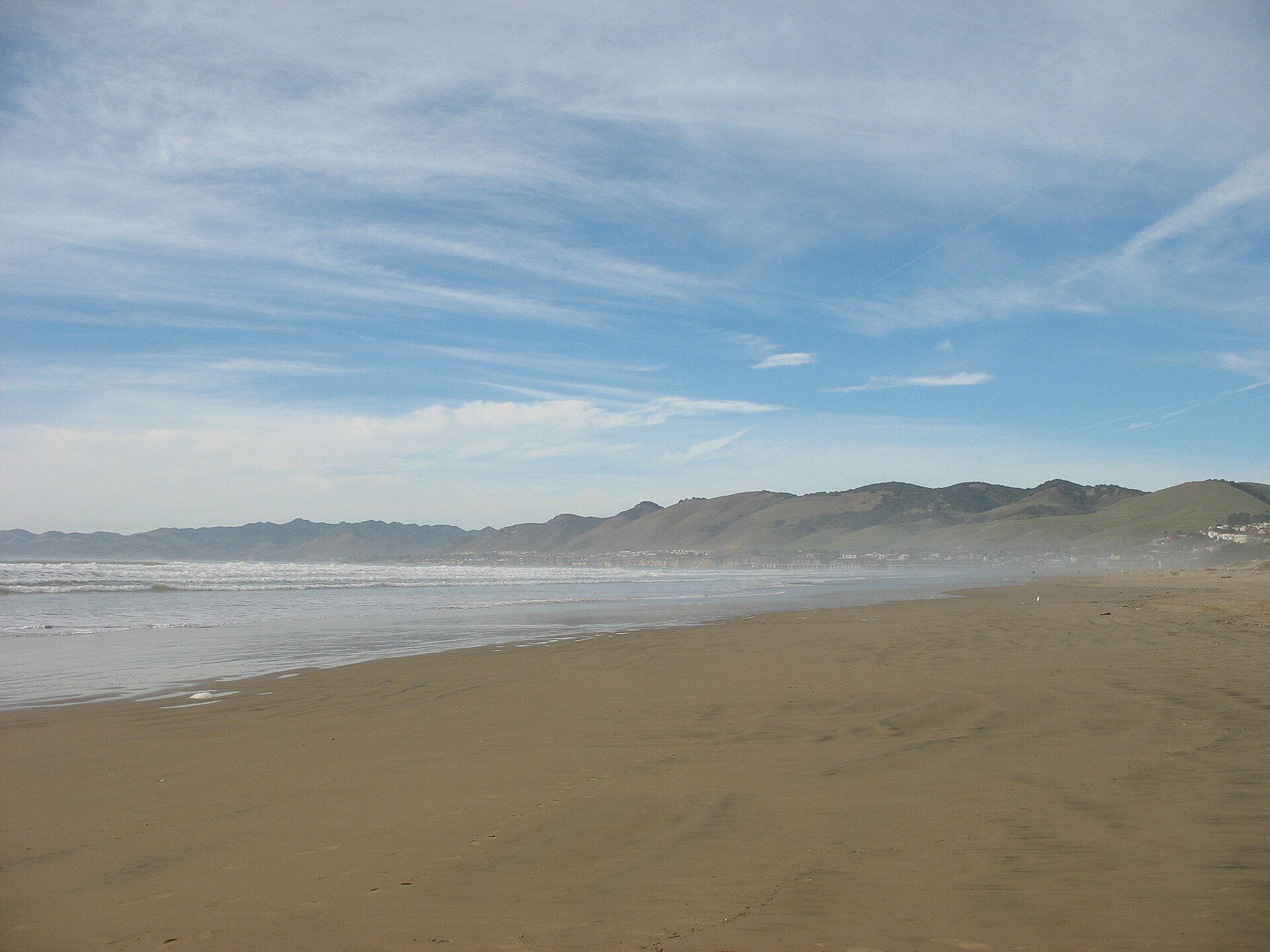 The Oceano Dunes stretching along the coast near Oceano, California