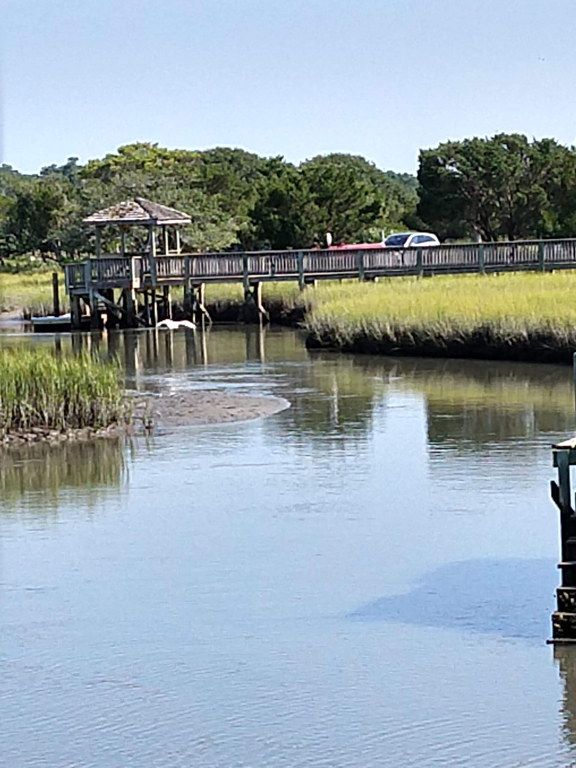 Walkway into the marsh on the intercoastal side, Pawleys Island South Carolina, July 2019