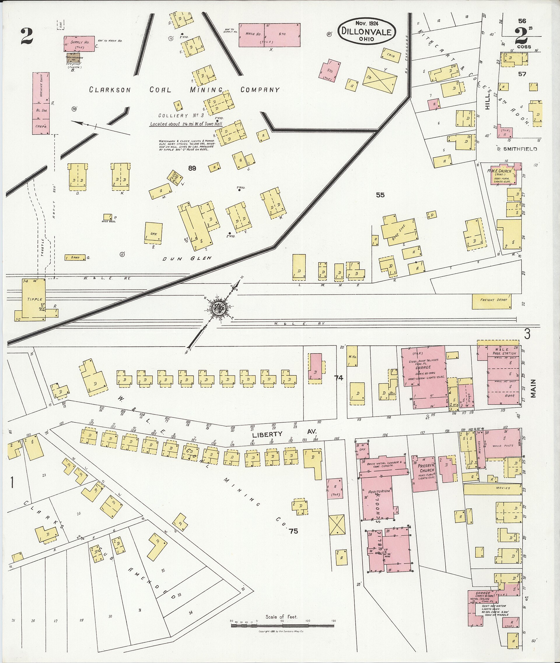 Sanborn Fire Insurance Map from Dillonvale, Jefferson County, Ohio, 1924, Plate 0002