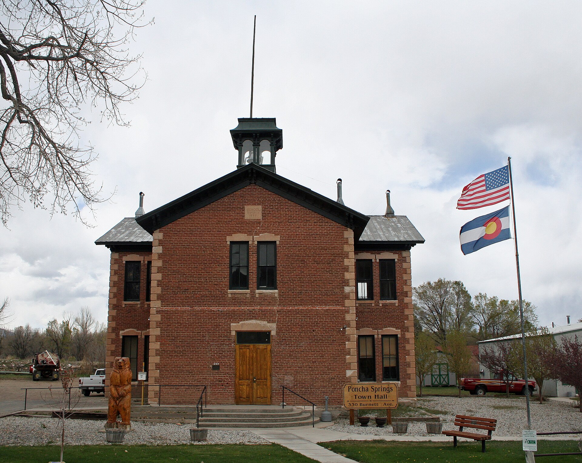 The historic Poncha Springs Schoolhouse, Colorado