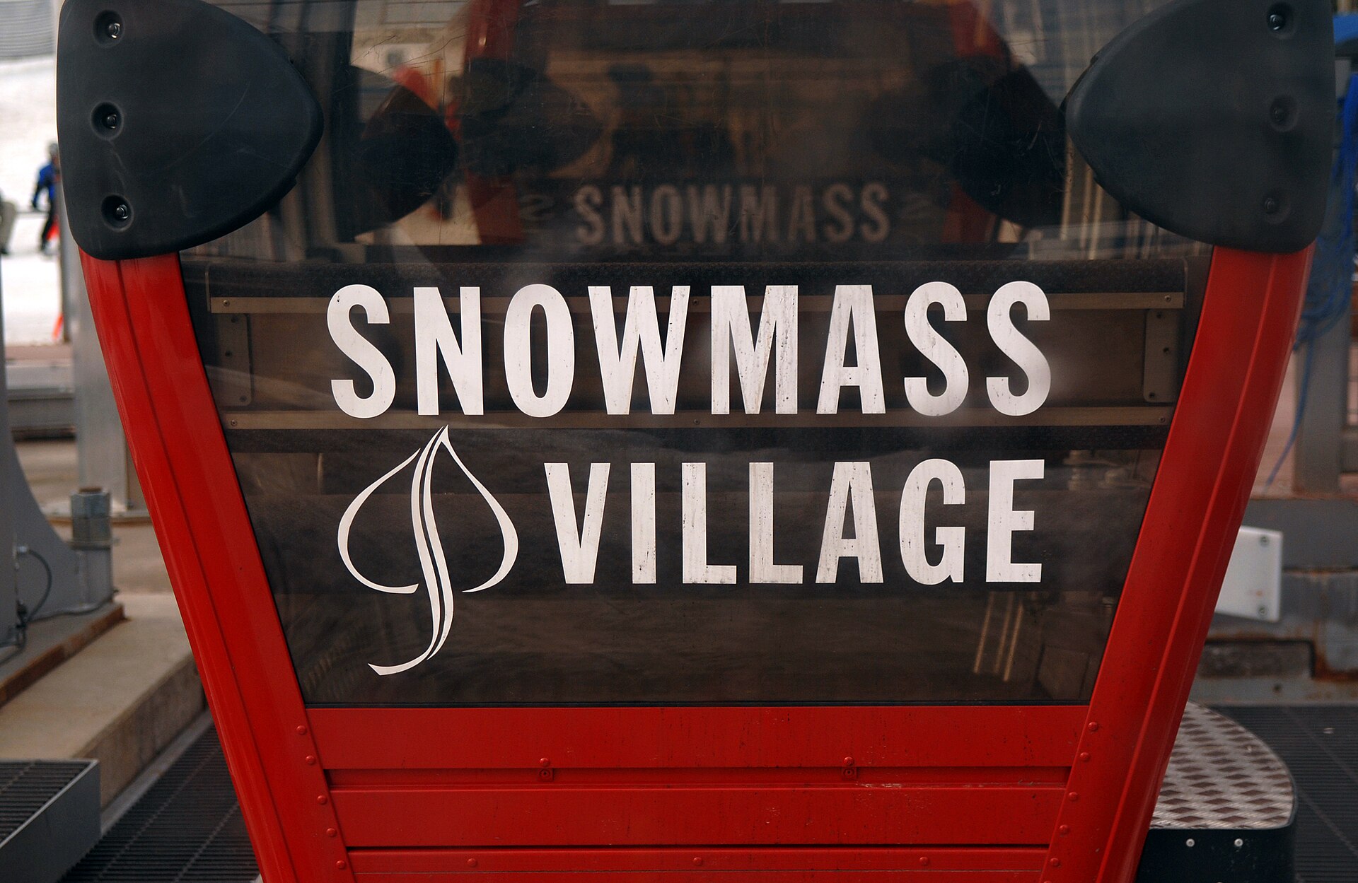 A gondola reads 'Snowmass Village' at the National Disabled Veterans Winter Sports Clinic in Snowmass, Colo., April 3, 2007.