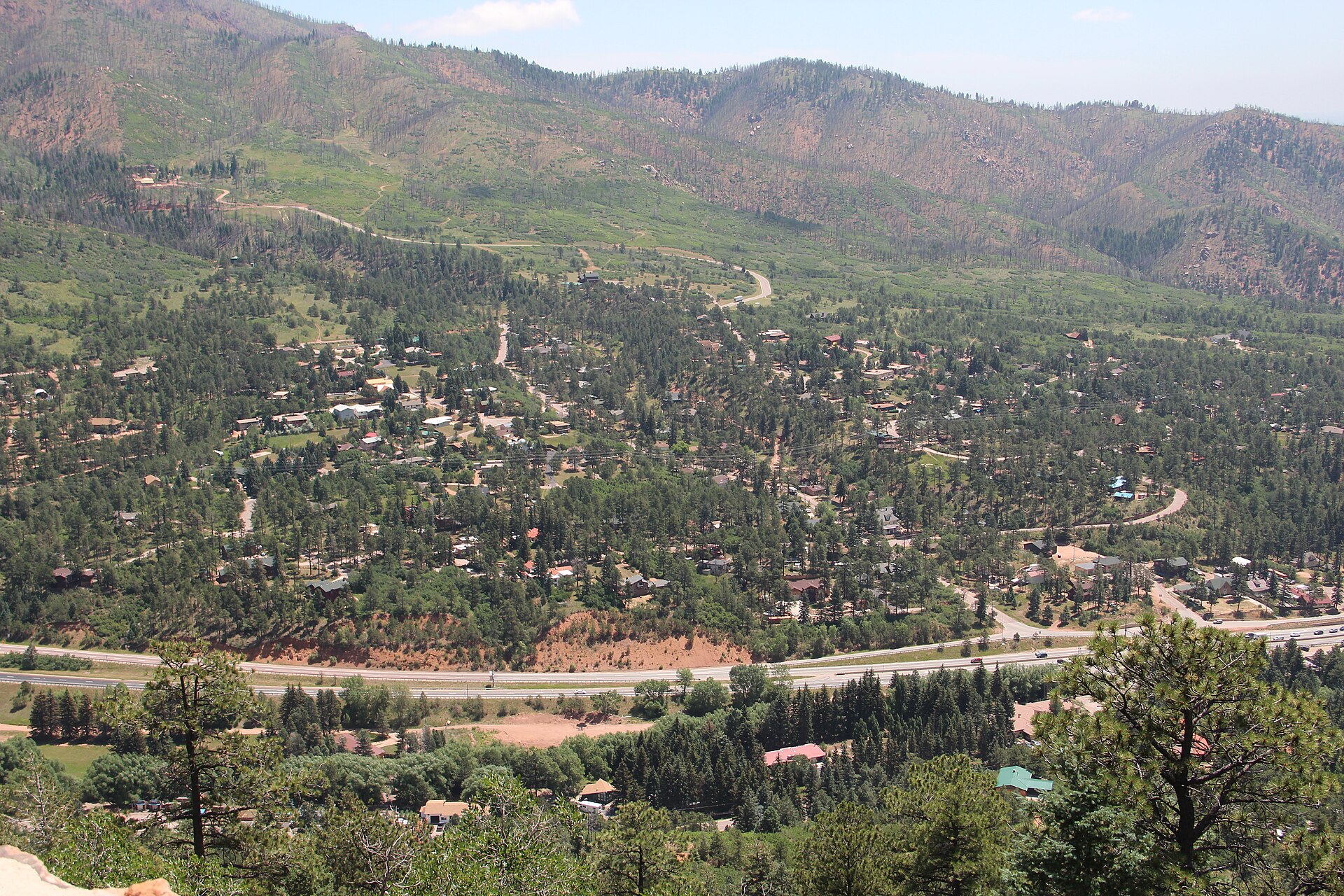 An aerial view of the Cascade Colorado area near Chipita Park.
