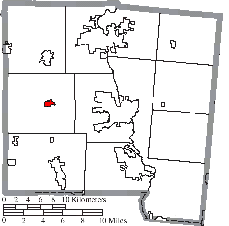 Map of Miami County Ohio Highlighting Pleasant Hill Village