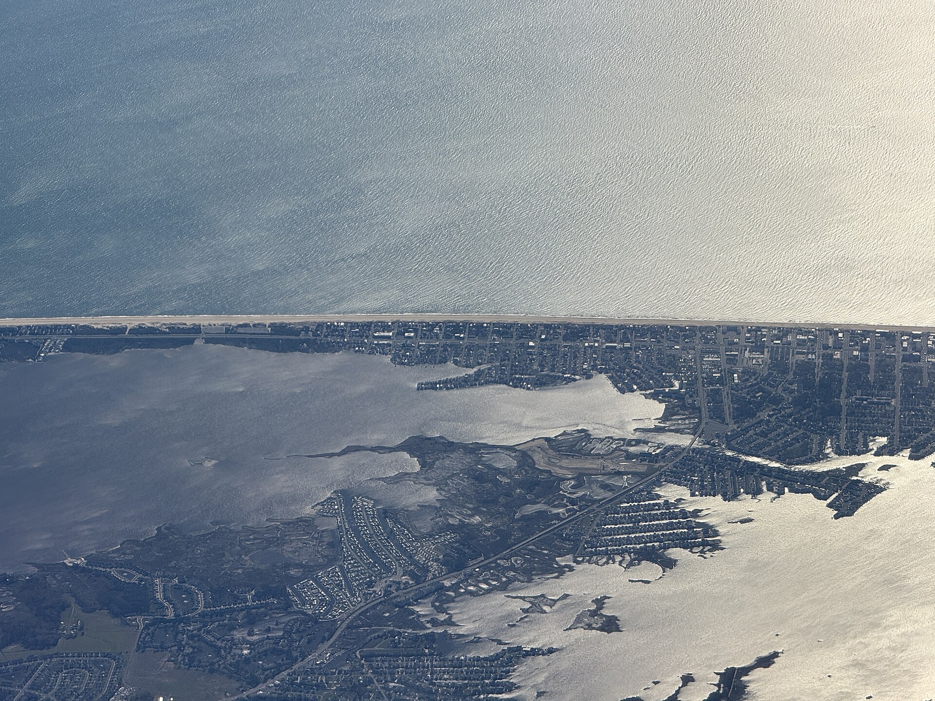 A view of Fenwick Island, Delaware taken from an airplane