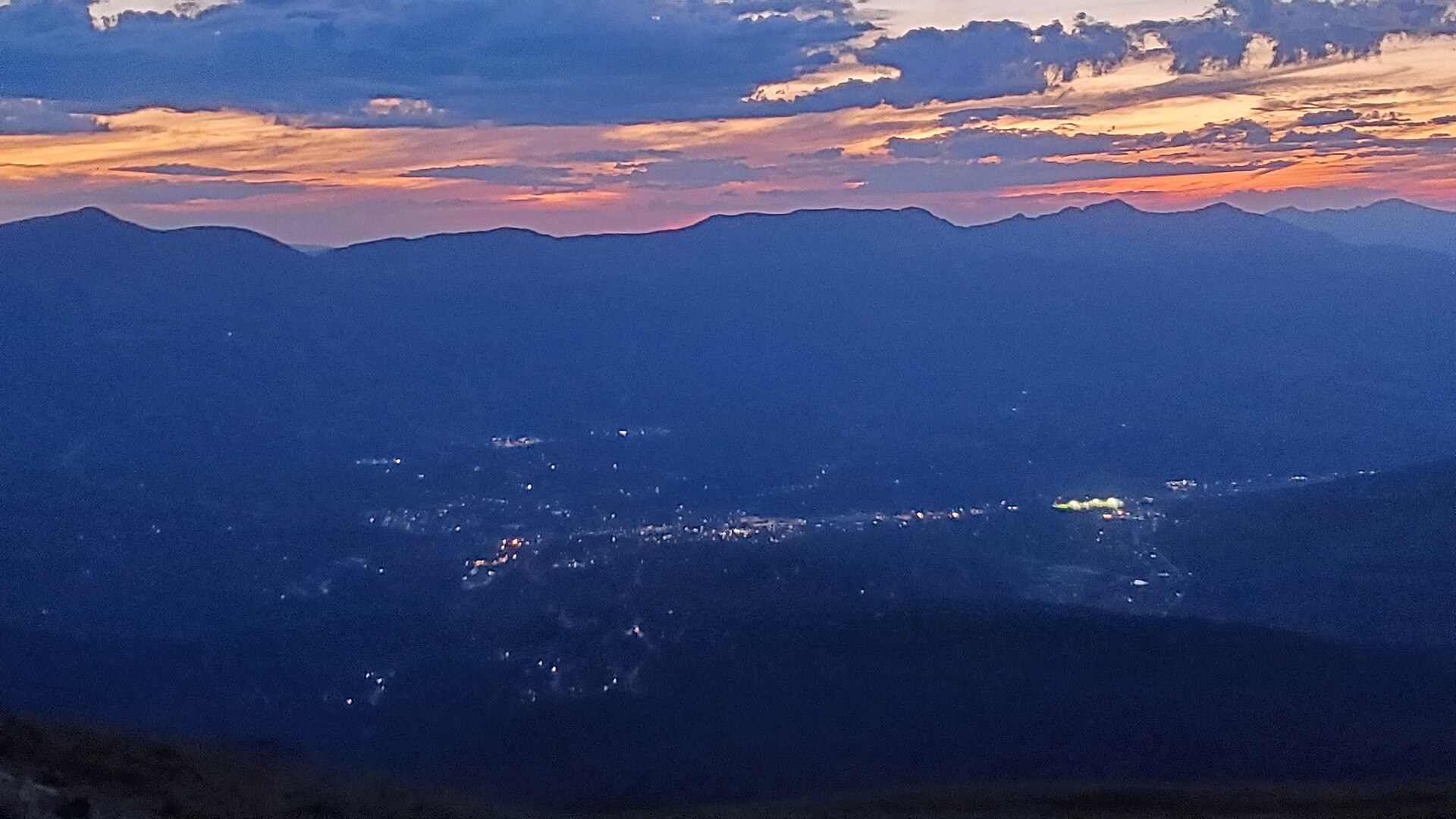 A view of Breckenridge, Colorado, captured from on top of Bald Mountain, one of the mountains overlooking the town.