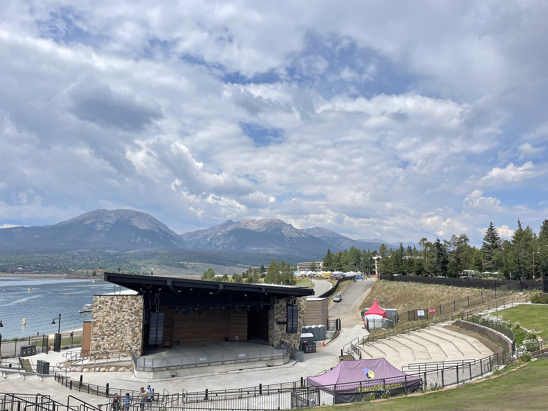 The post-renovation Dillon Amphitheater, pictured in August 2022 looking towards Buffalo Mountain