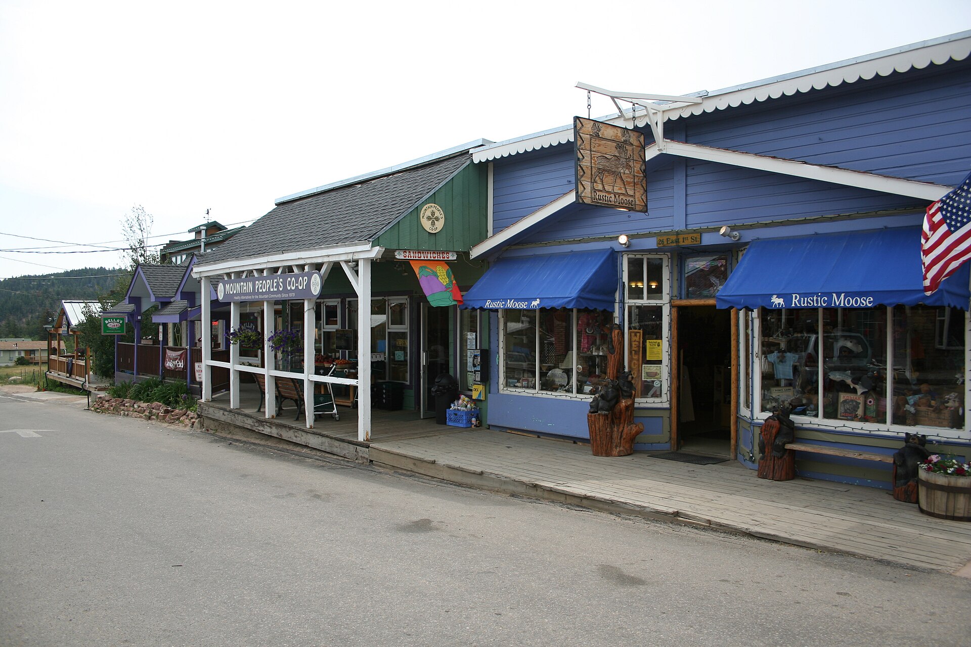 Storefronts in downtown Nederland, Colorado.