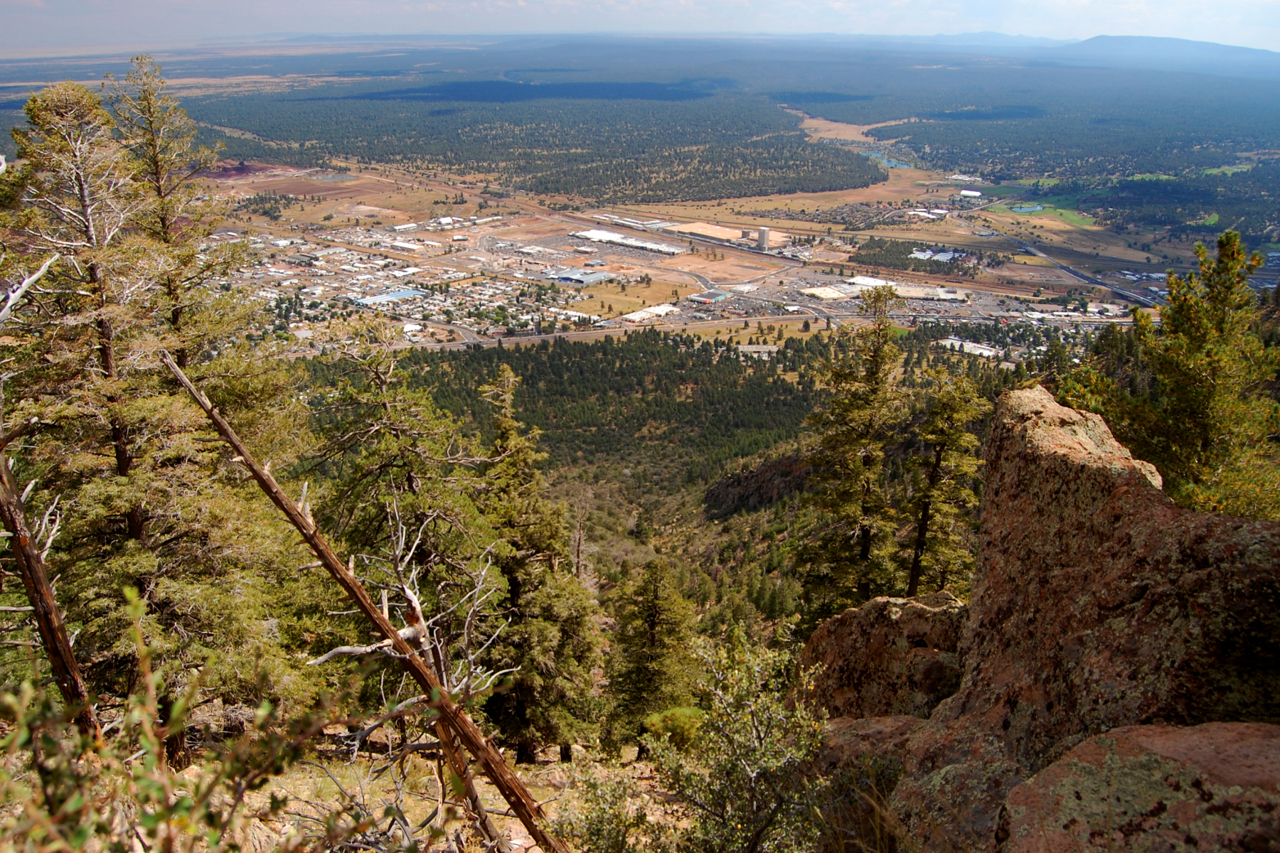 View over Flagstaff, Arizona from atop Mount Elden