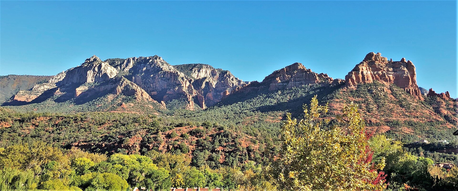 View of Sedona's red rock buttes from Route 179 in Arizona