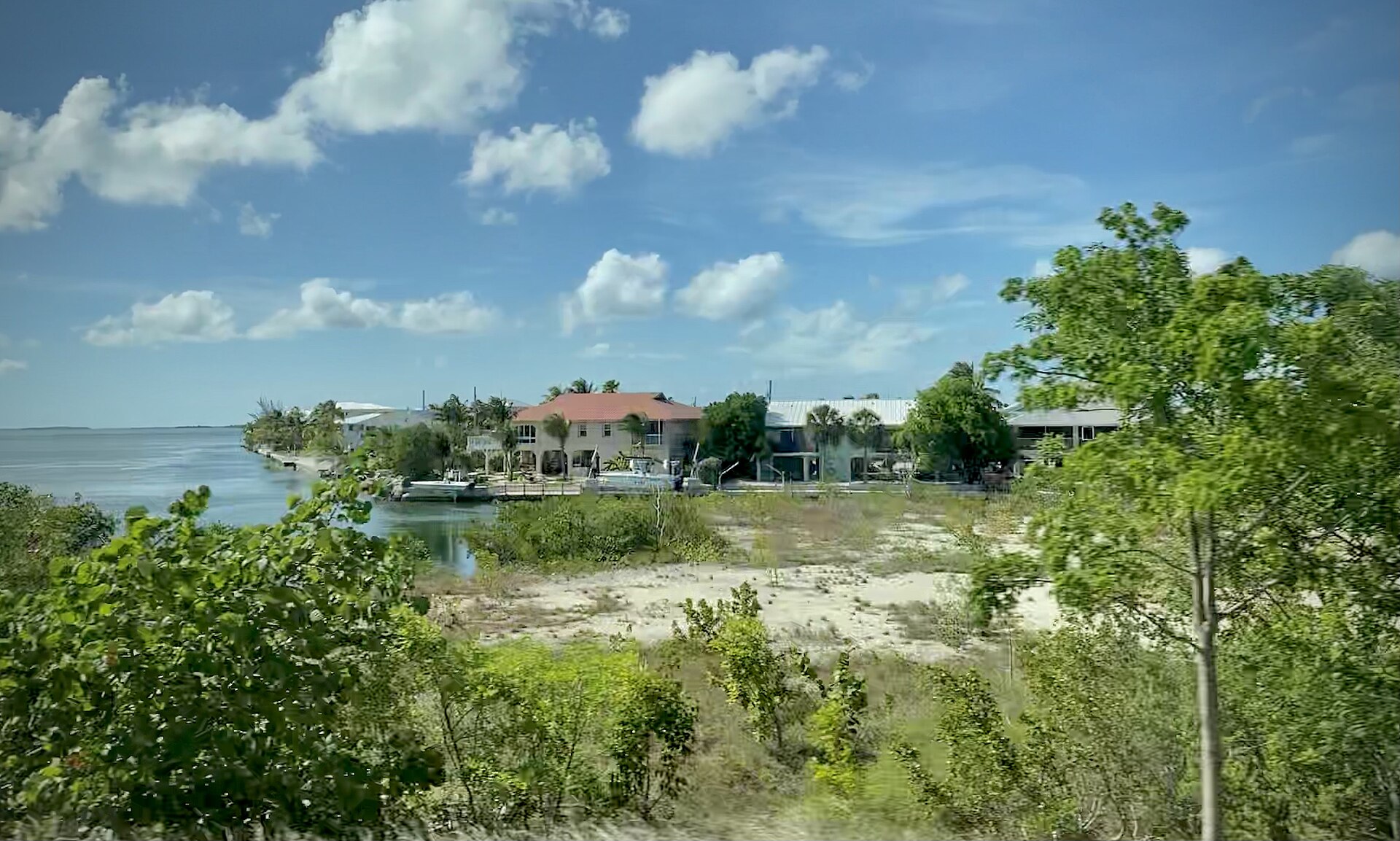 The Overseas Highway crossing Big Pine Key, Florida, with water on both sides.
