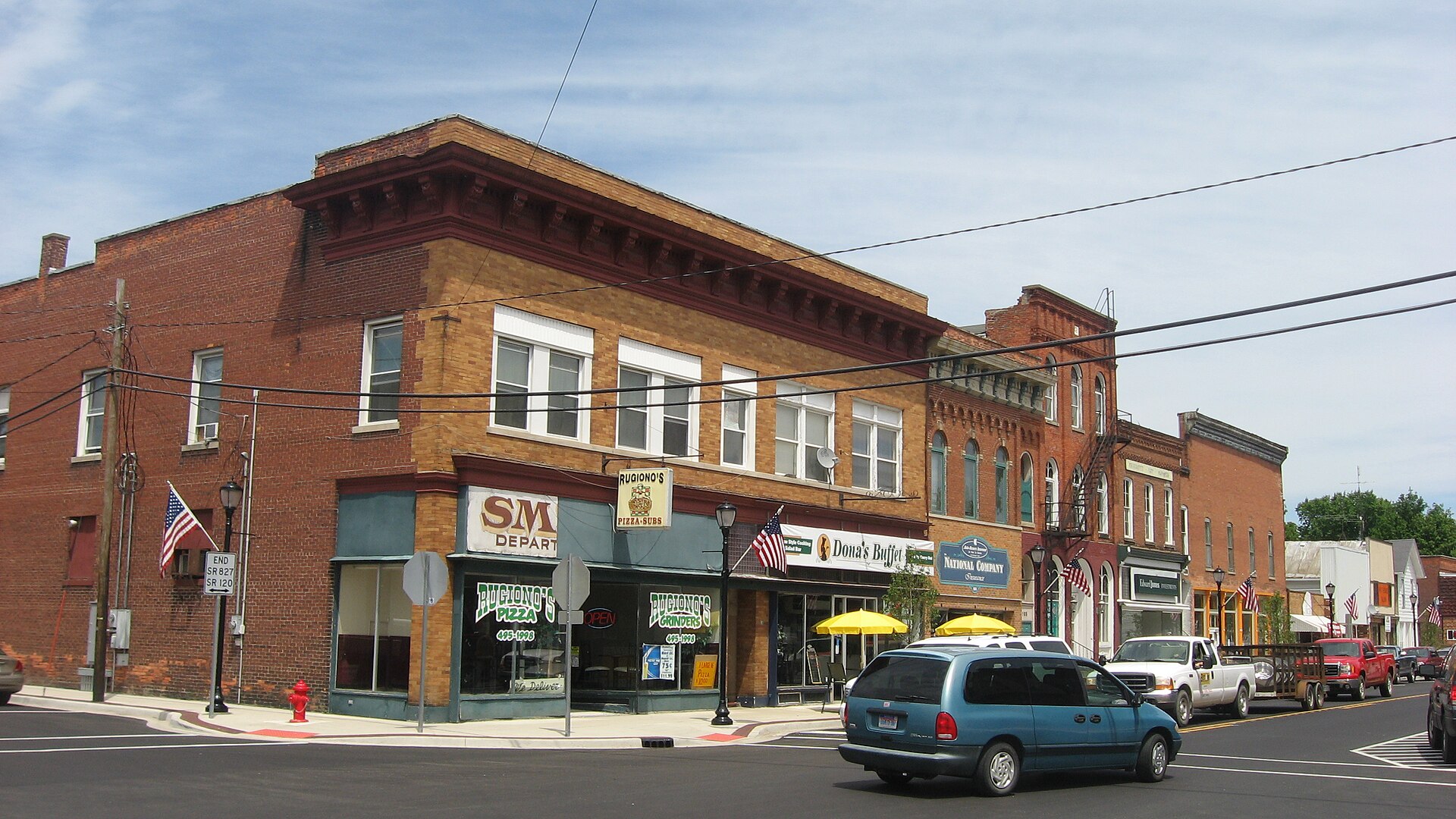 Storefronts along Toledo Street in downtown Fremont, the nearest town to Clear Lake.