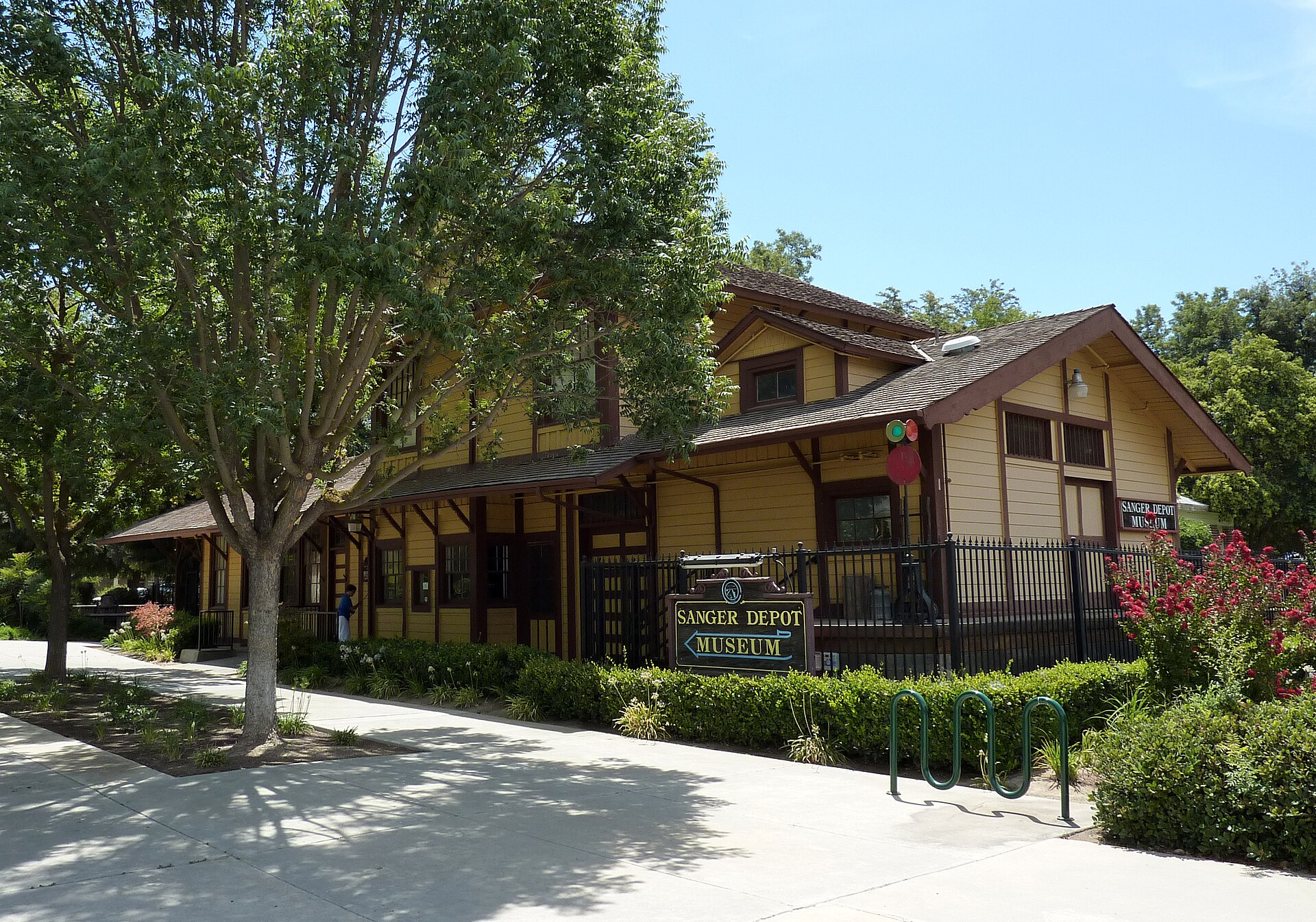 The historic train depot museum in Sanger, California.