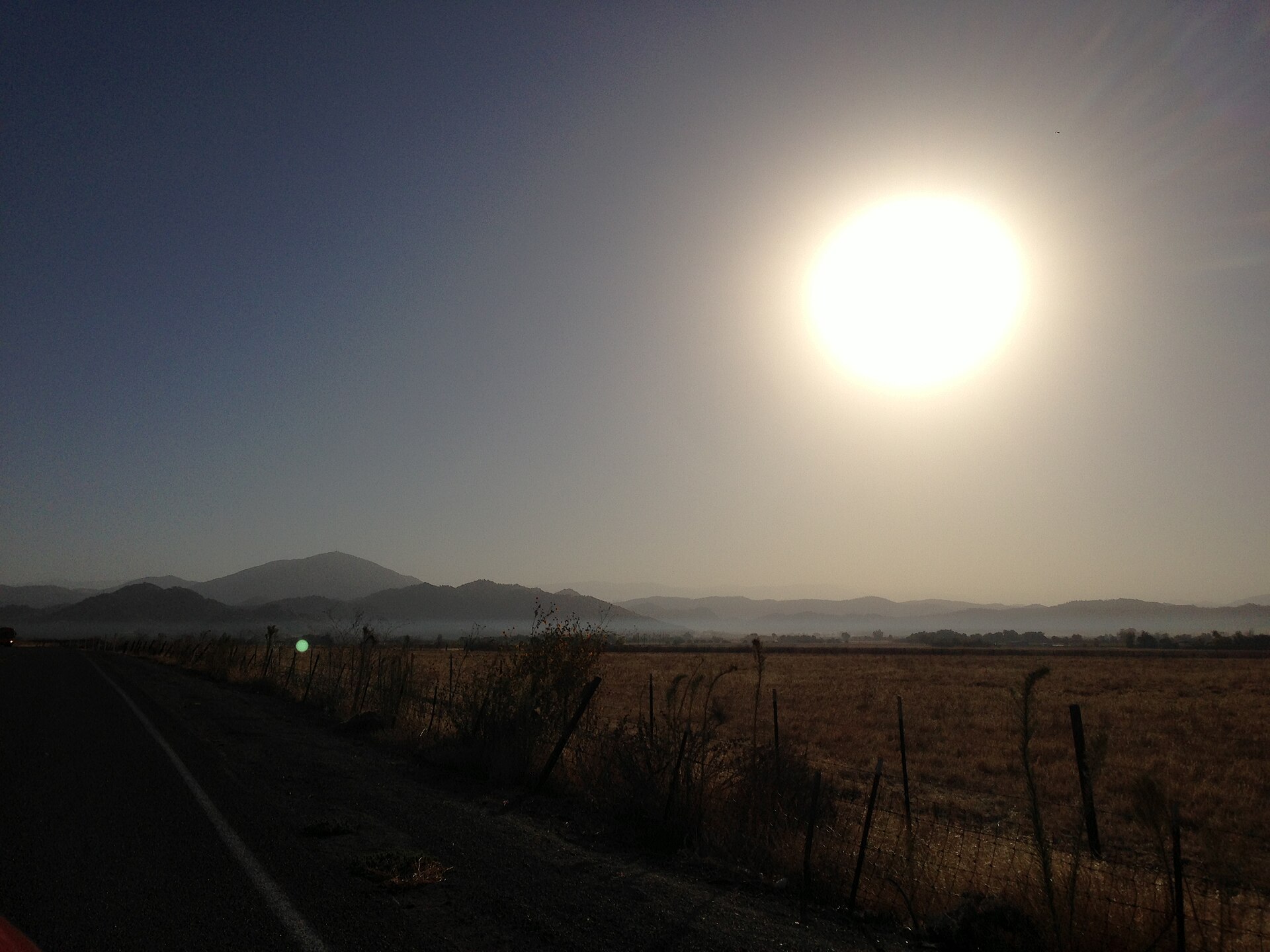 Foothills near Minkler, California along State Route 180