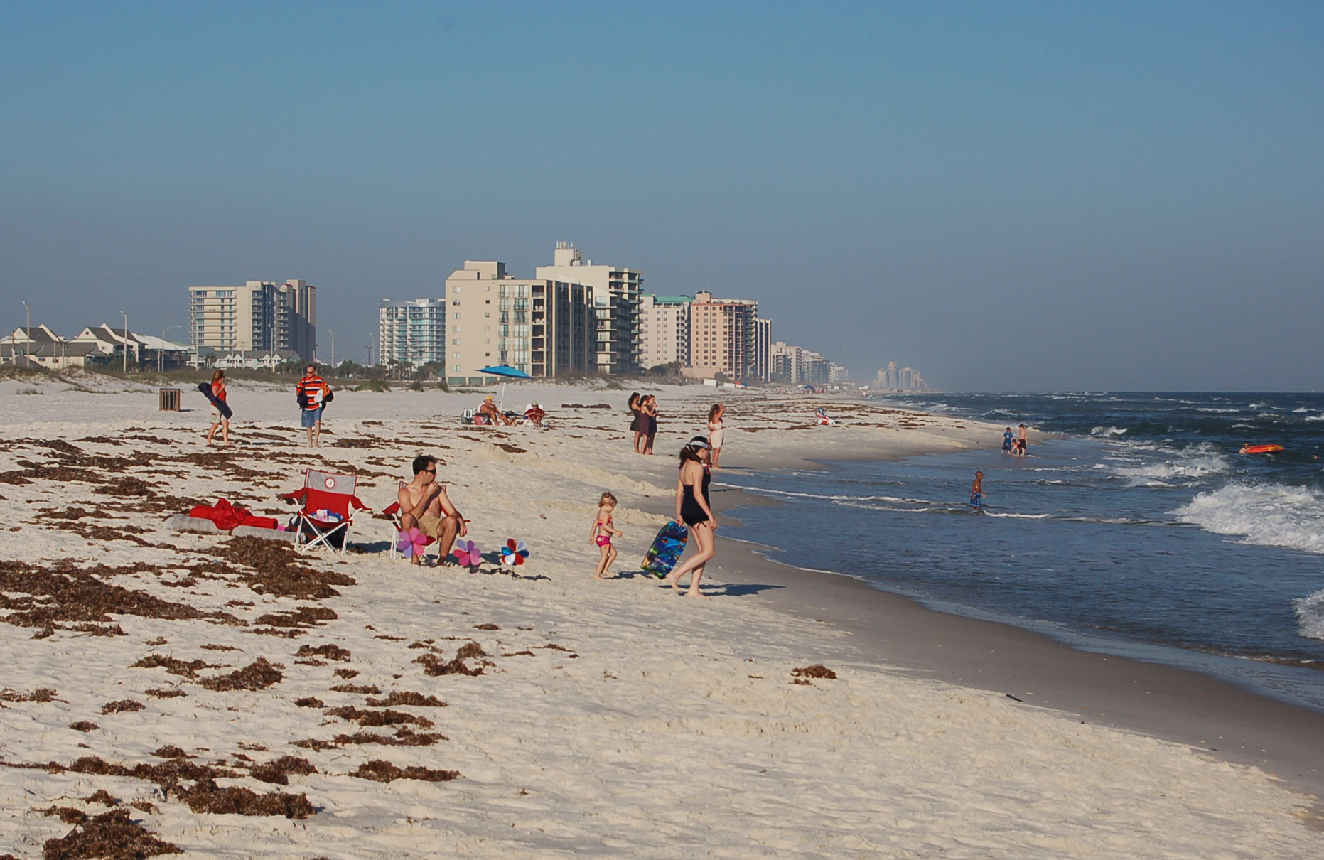Beach in Orange Beach Alabama with sunbathers