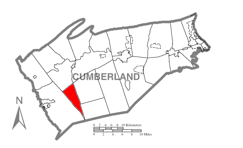 Map of Cumberland County Pennsylvania Highlighting South Newton Township