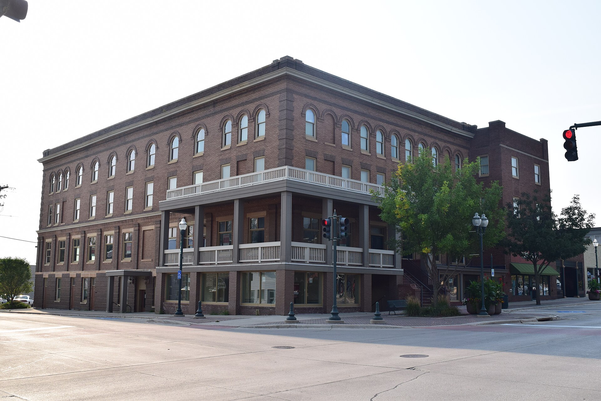 The historic Antlers Hotel building in Spirit Lake, Iowa.