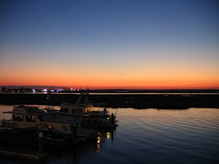Sunset over the back bay in Wildwood Crest, New Jersey