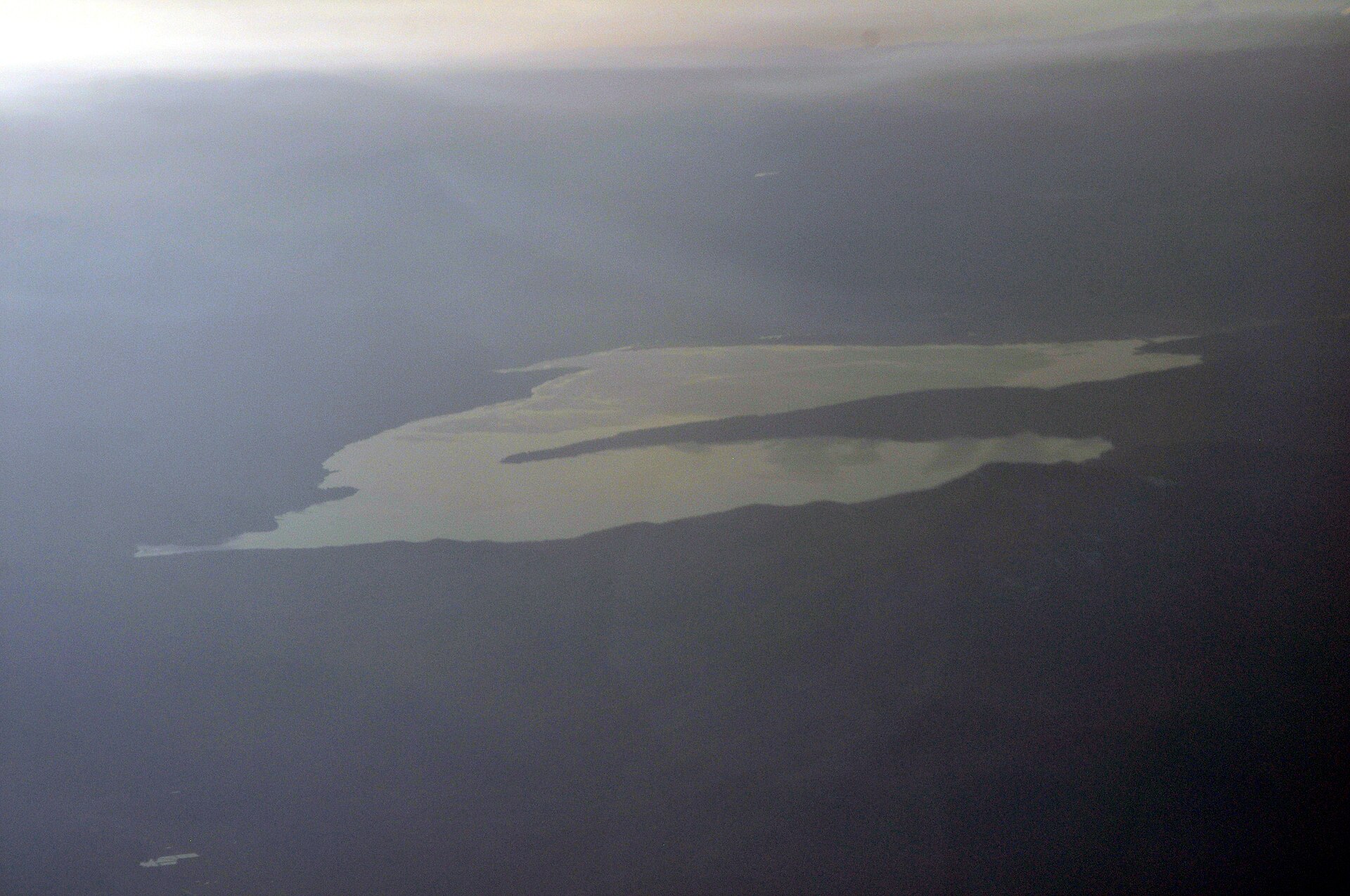 Aerial view of Lake Almanor, California, at sunset