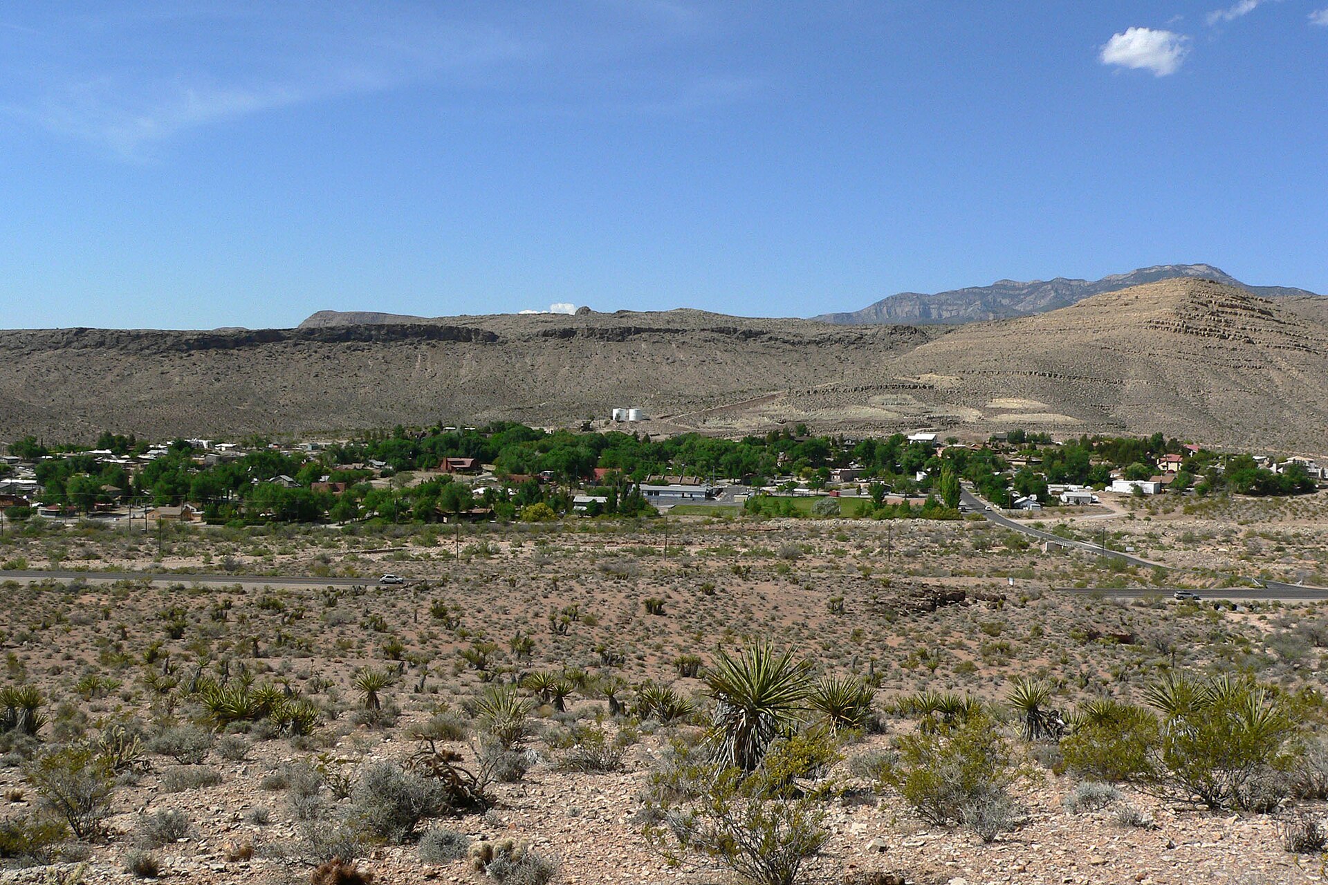 The community of Blue Diamond, Nevada, in desert hills near Red Rock Canyon