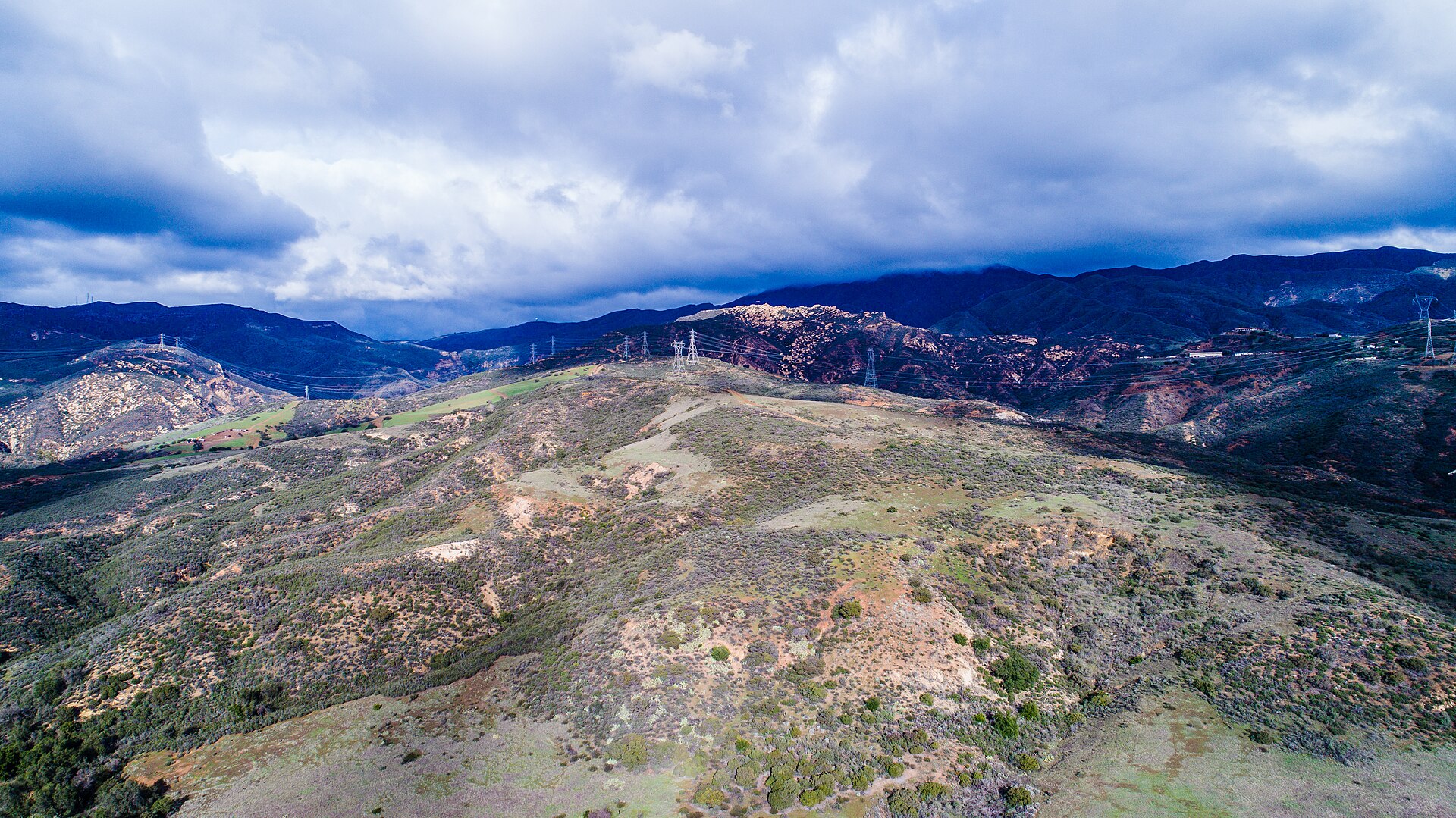Chaparral-covered ridges of the Santa Ana Mountains near Silverado, California
