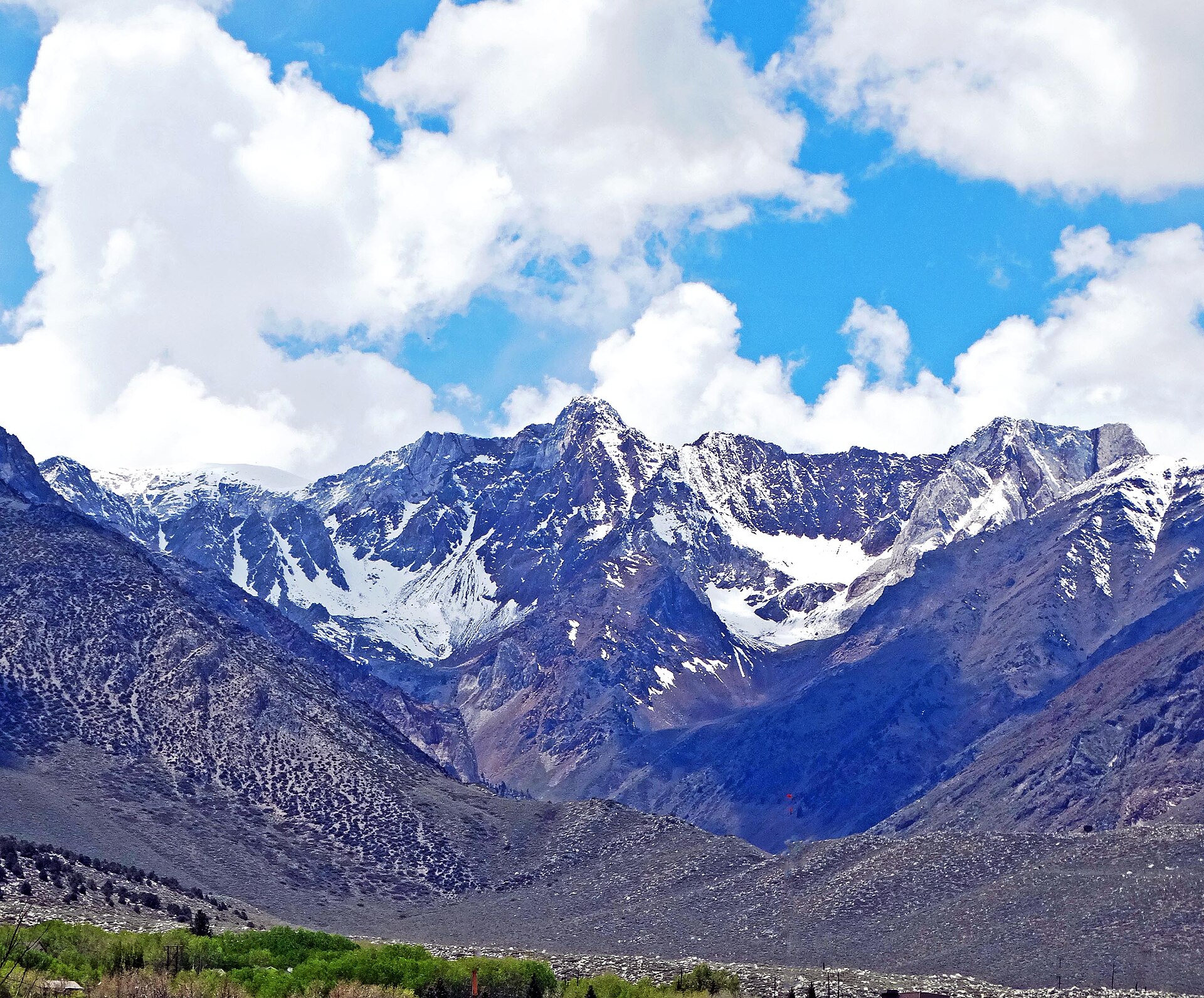 Snow-covered Eastern Sierra peaks above Crowley Lake country