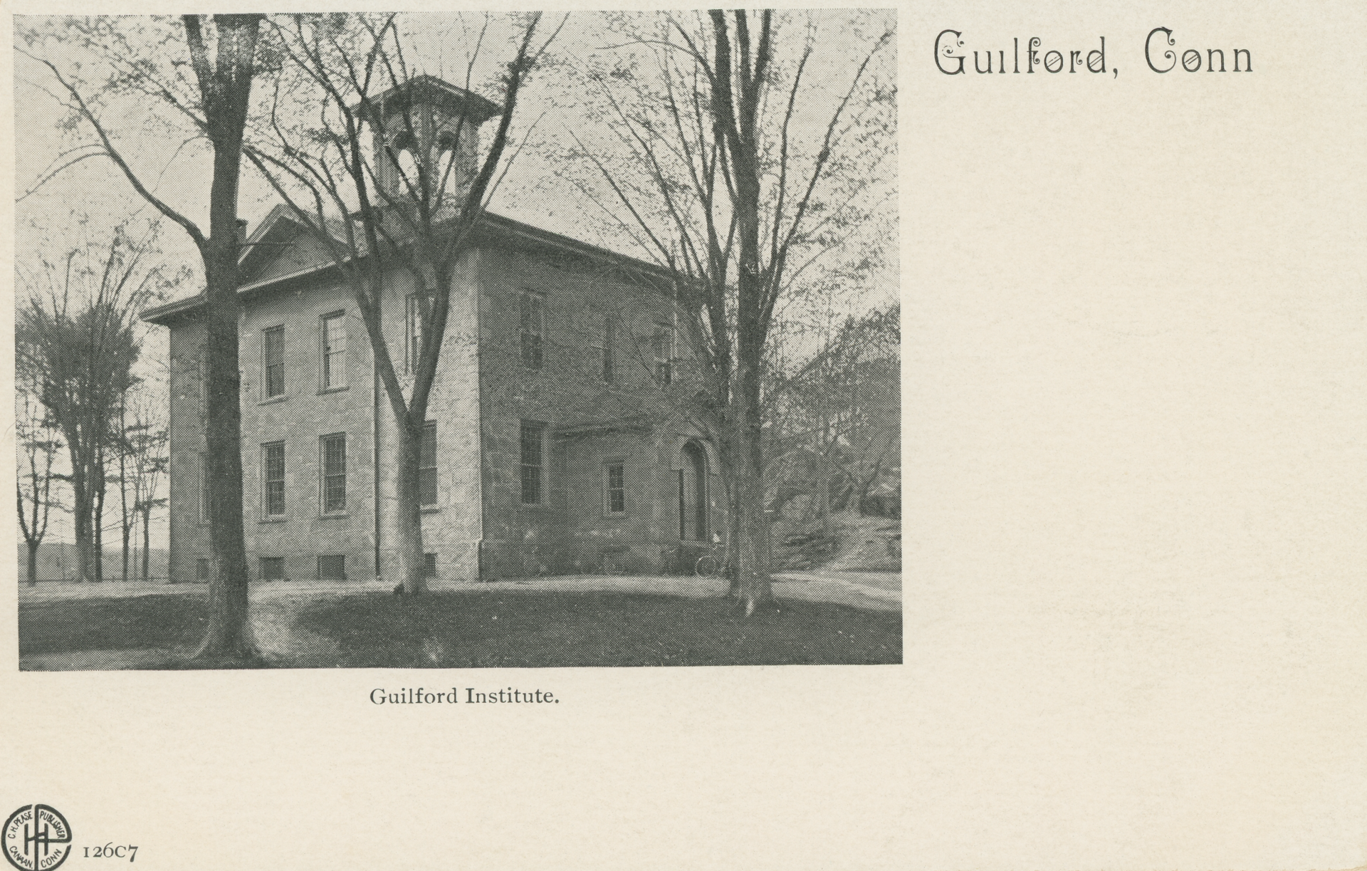 Historic postcard view of the Guilford Institute building.