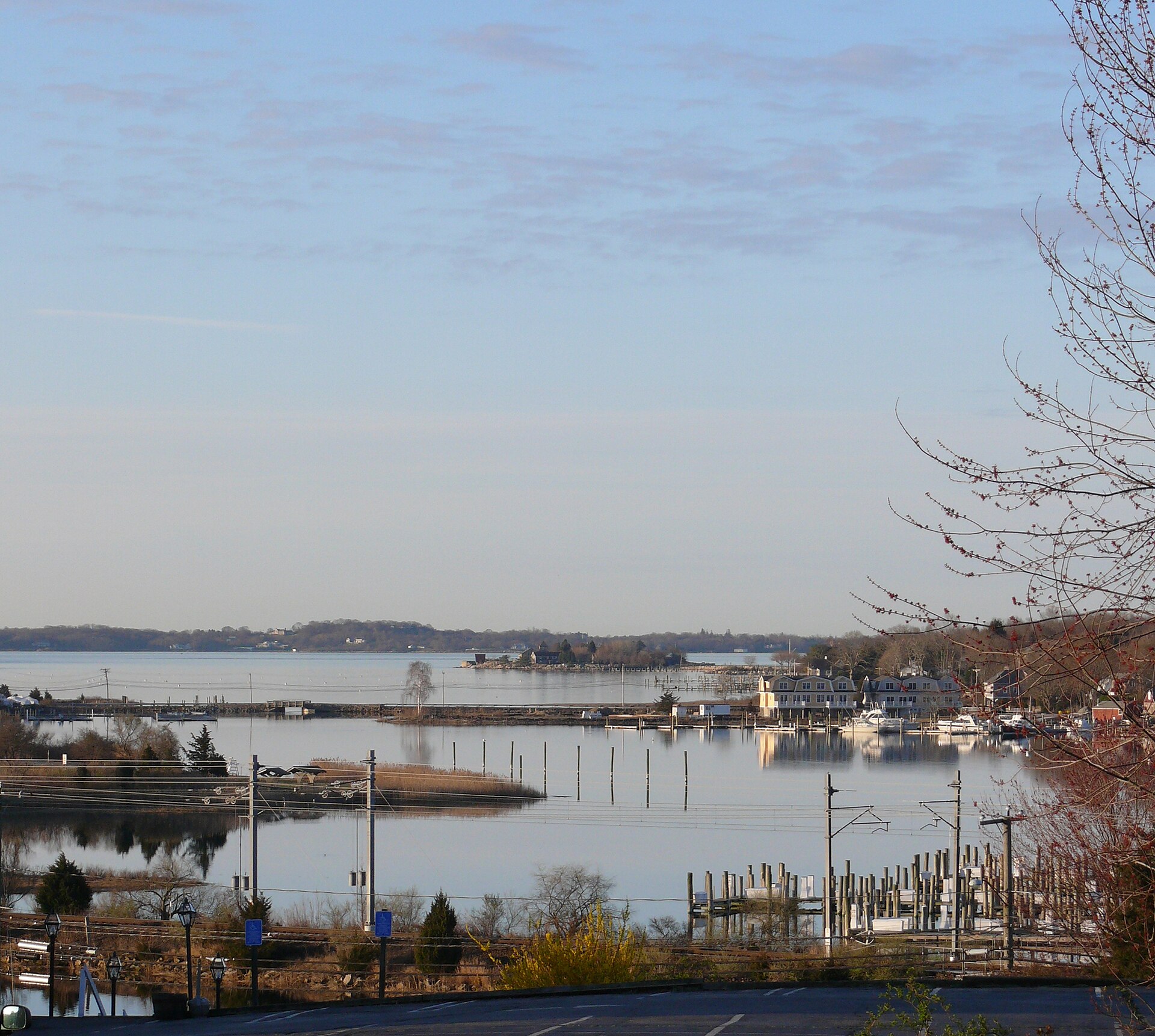 Boats in the marina on the Mystic River in Mystic, Connecticut