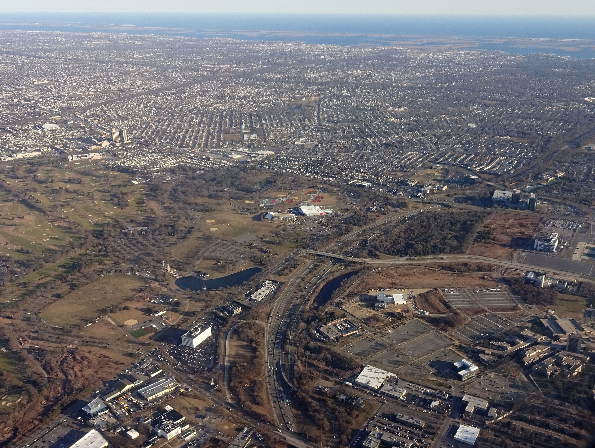 Aerial photograph of Uniondale and vicinity on Long Island