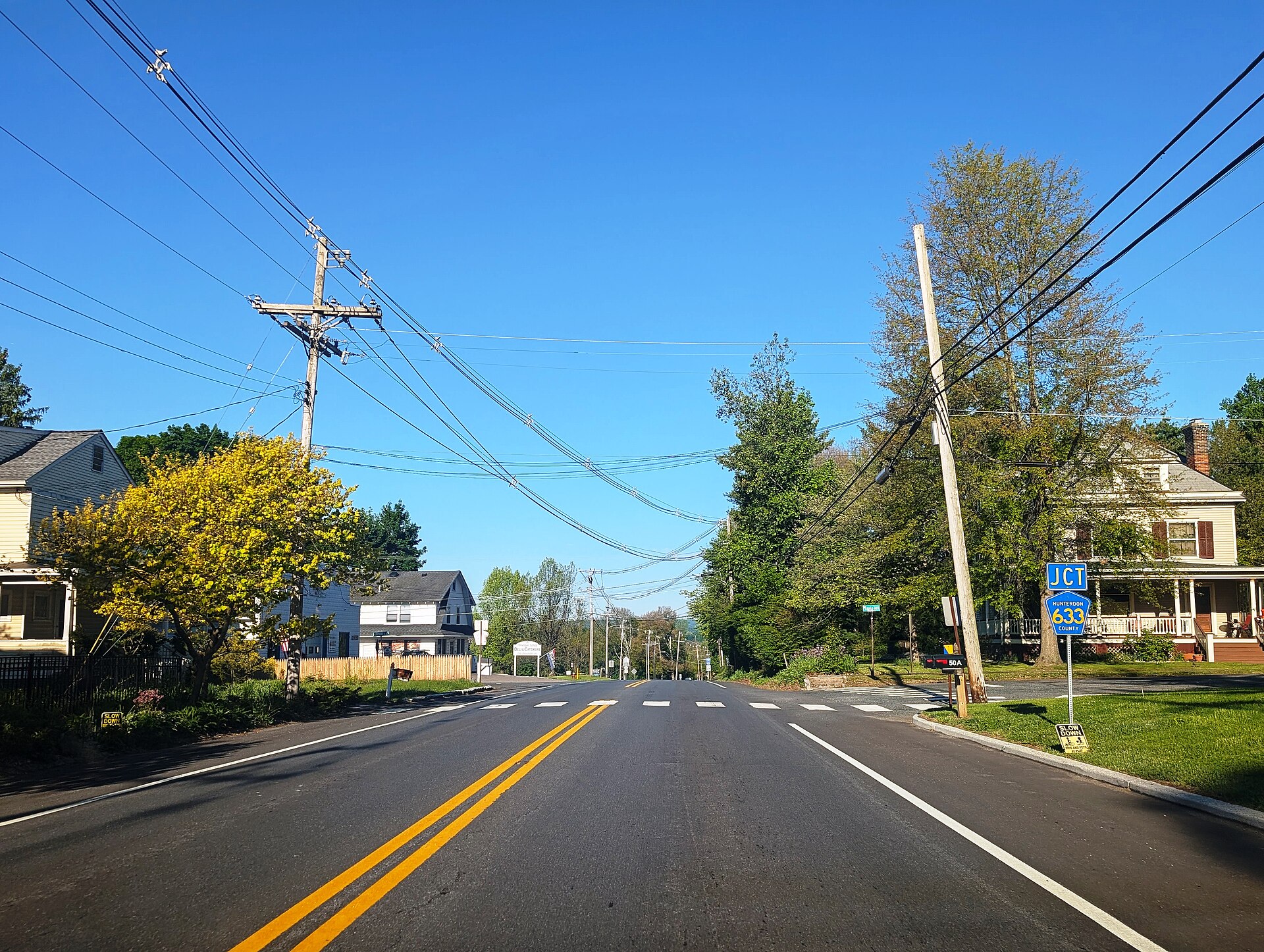 County Route 626 in Annandale approaching the junction with Route 633