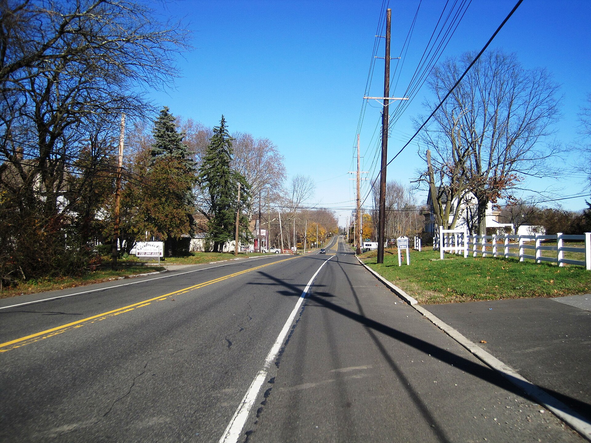 New Jersey Route 79 in Morganville, an unincorporated community in Marlboro Township.