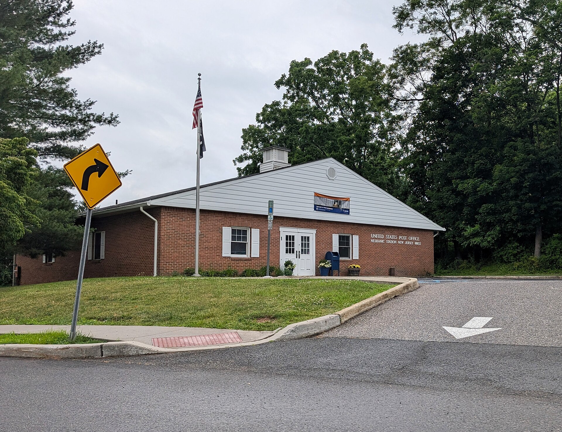 A historic brick building in Neshanic Station New Jersey.