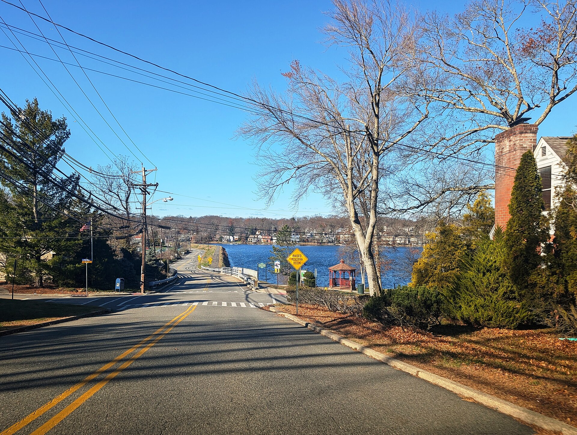 Houses along the shore of Packanack Lake New Jersey.