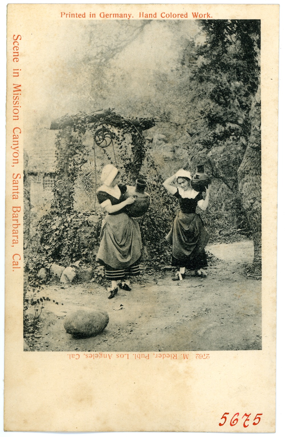 1905 postcard scene in Mission Canyon, Santa Barbara