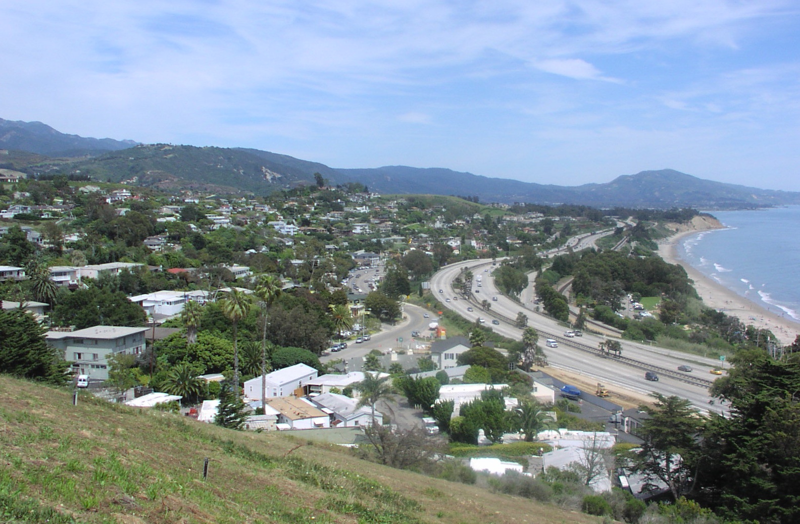 View over the town of Summerland toward the coast