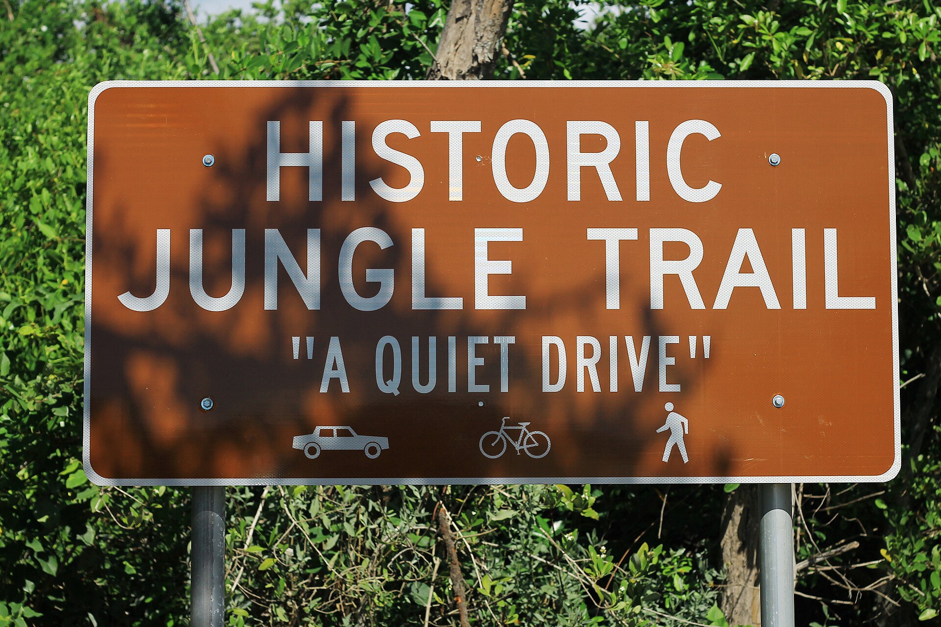 Historic Jungle Trail marker in Indian River Shores