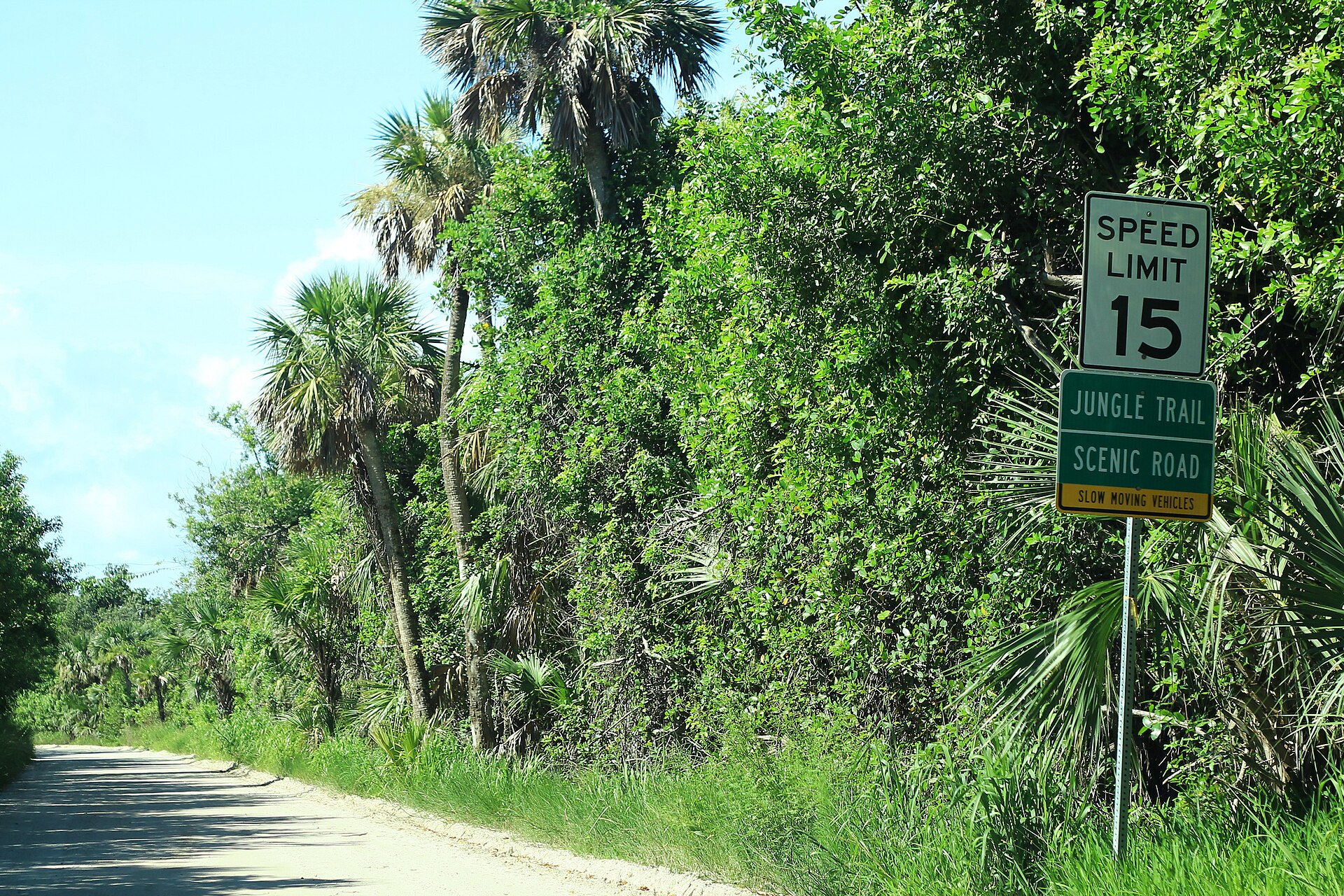 Jungle Trail scenic road sign near Orchid