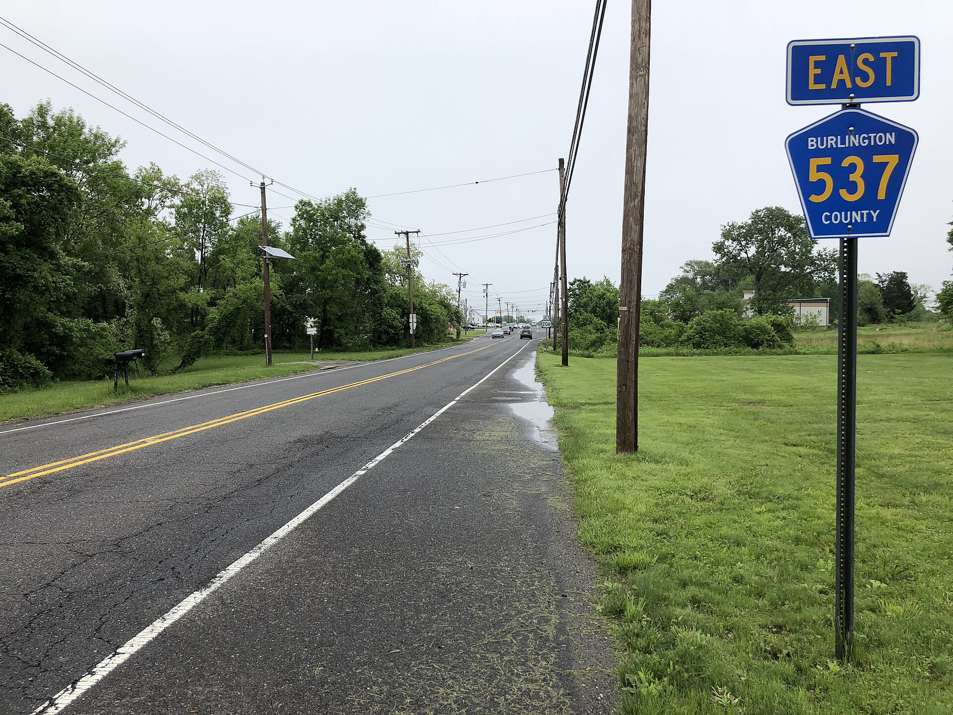 County Route 537 at Juliustown Road in Springfield Township, New Jersey