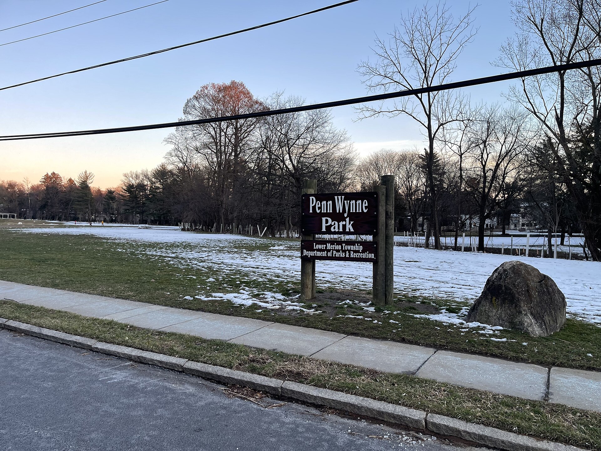 Entrance sign at Penn Wynne Park